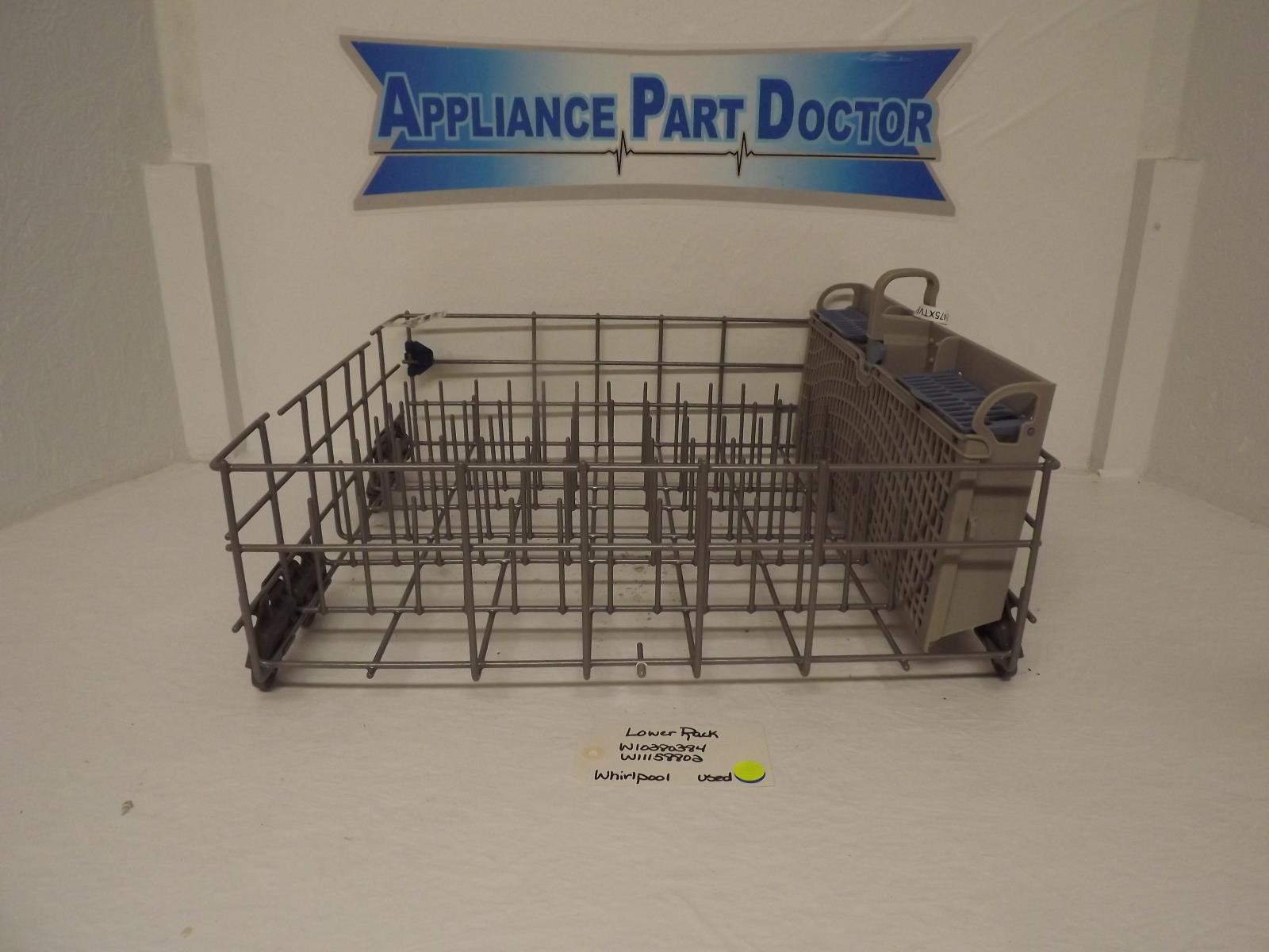 Whirlpool Dishwasher W10380384  W11158802 Lower Rack Used