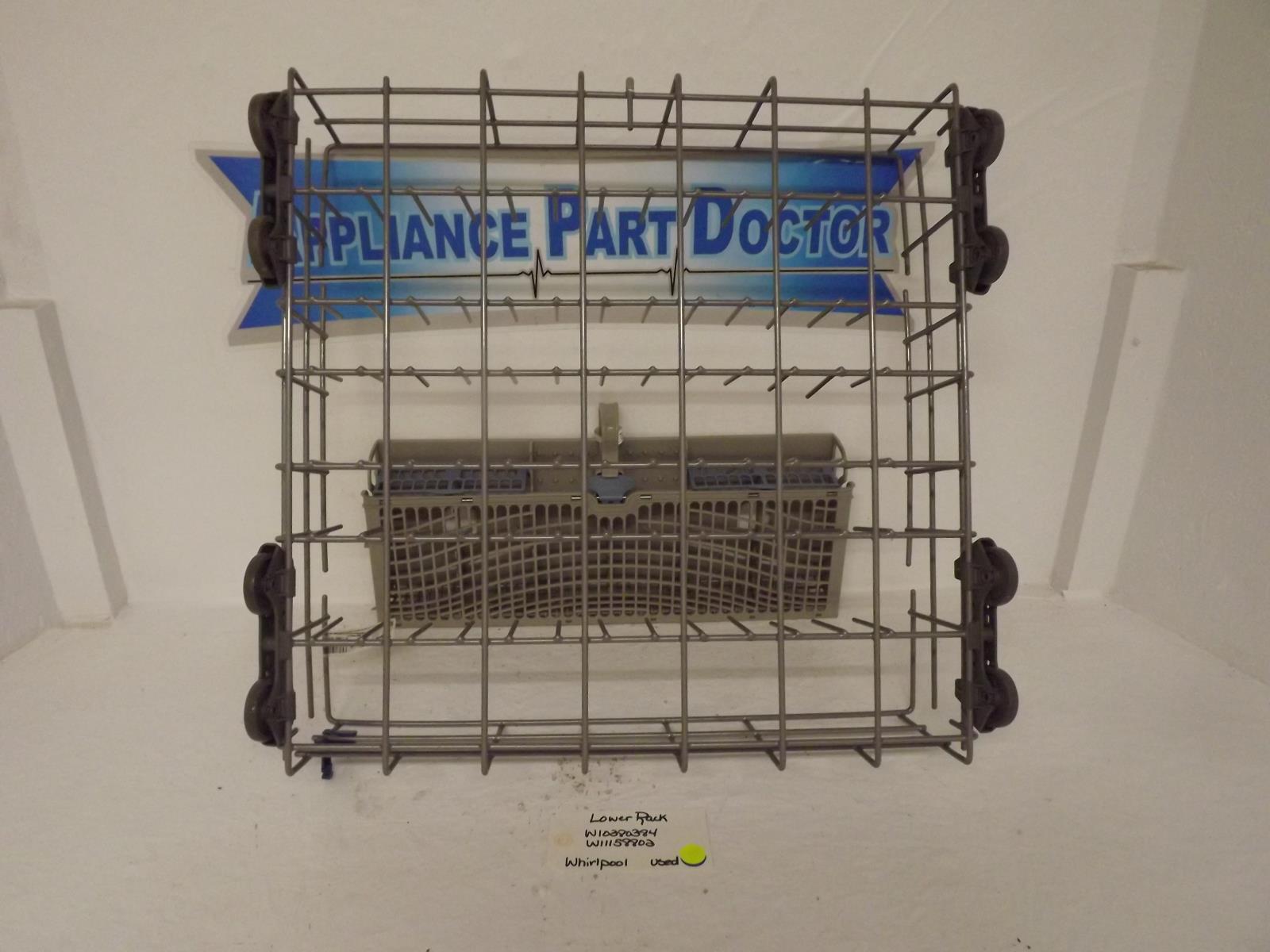 Whirlpool Dishwasher W10380384  W11158802 Lower Rack Used
