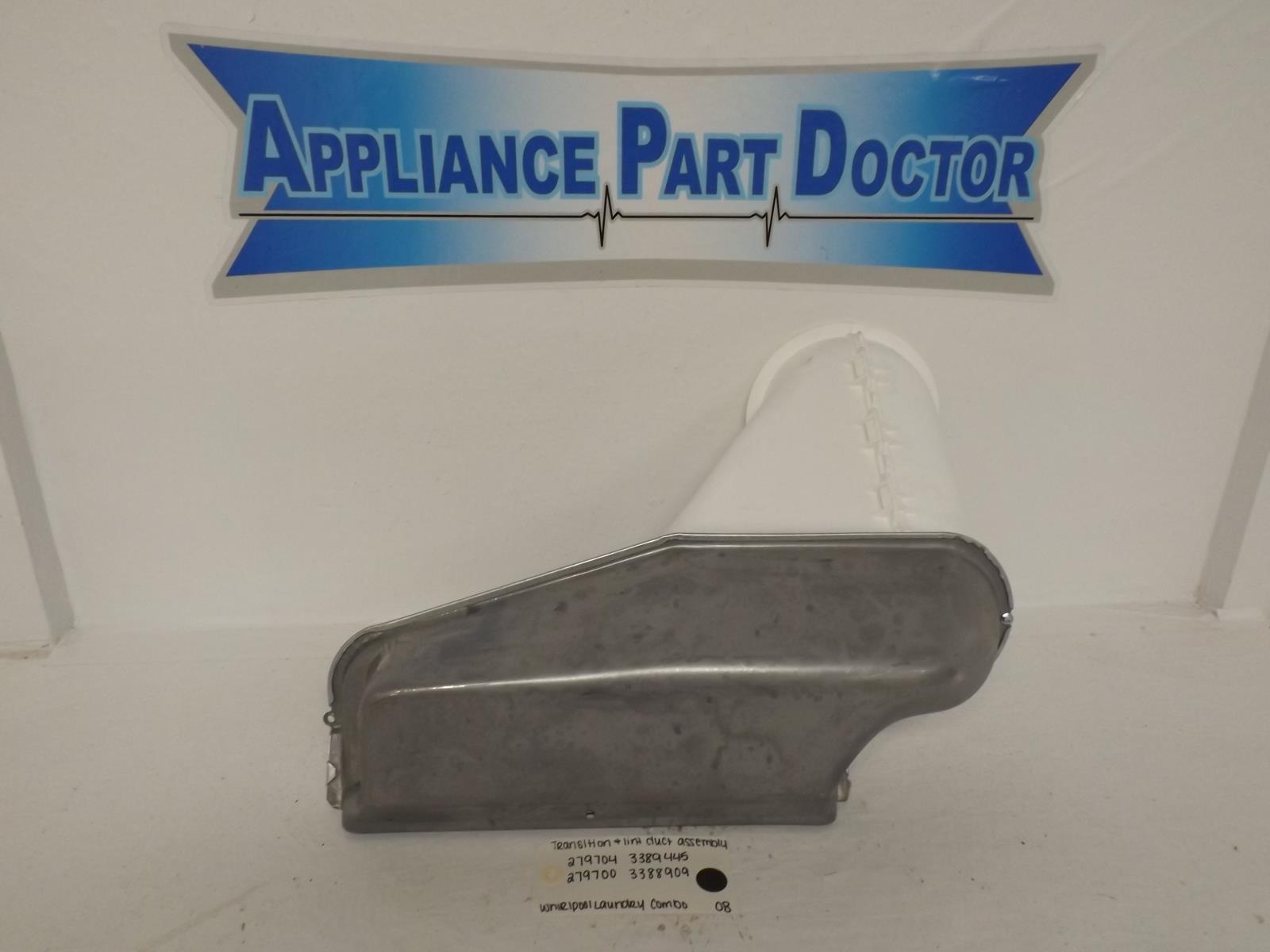 Whirlpool Laundry Combo 279704 3389445 279700 3388909 Transition & Lint Duct New