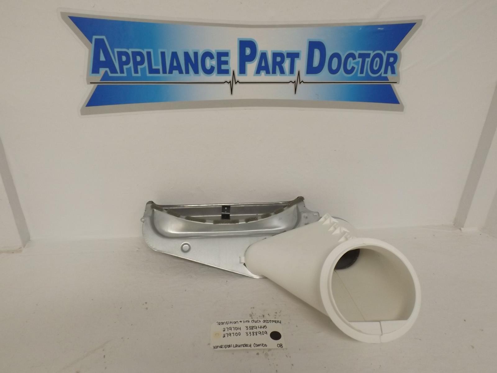 Whirlpool Laundry Combo 279704 3389445 279700 3388909 Transition & Lint Duct New