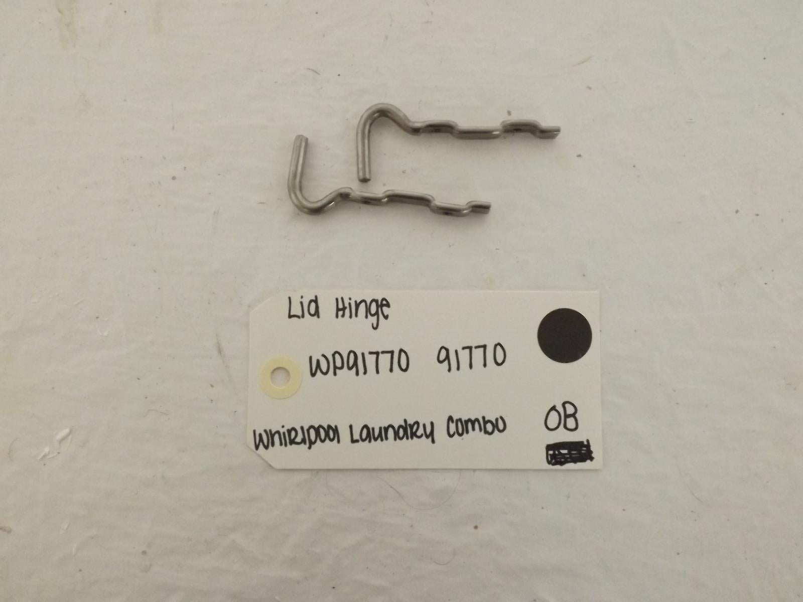 Whirlpool Laundry Combo WP91770 91770 Lid Hinges New