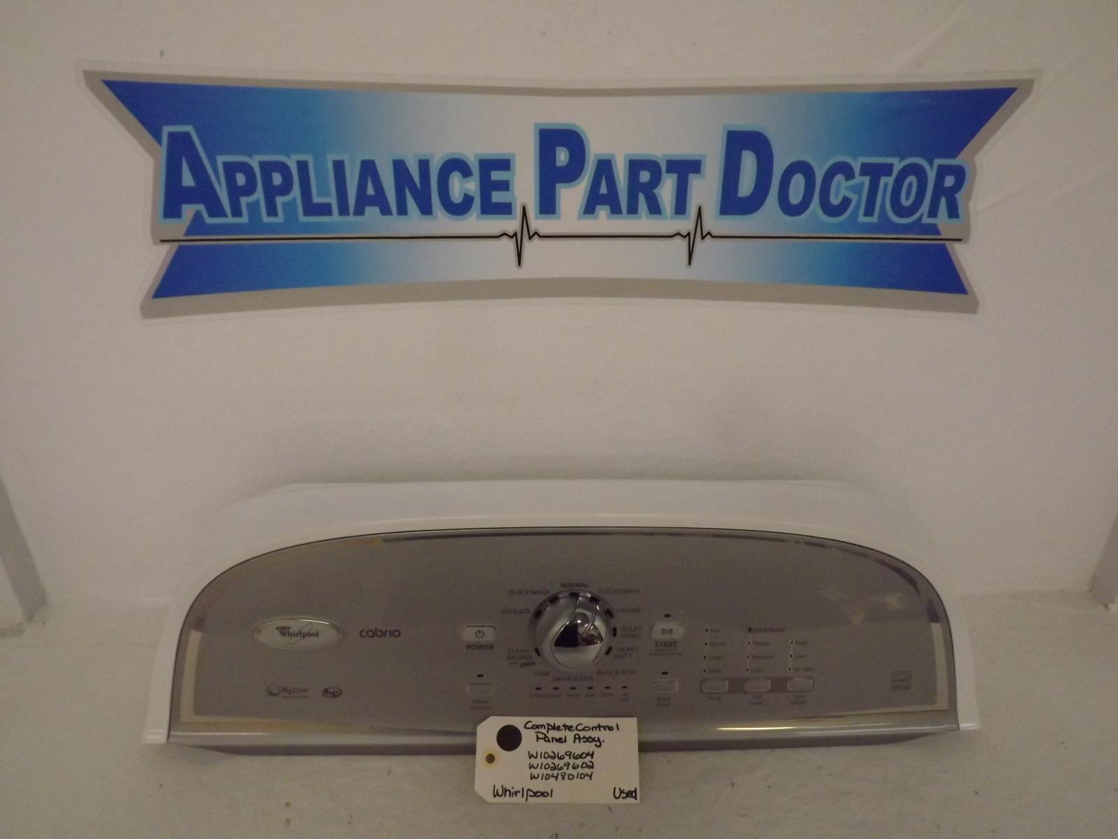 Whirlpool Washer W10269604 W10269602 W10480104 Control Panel Assy Used