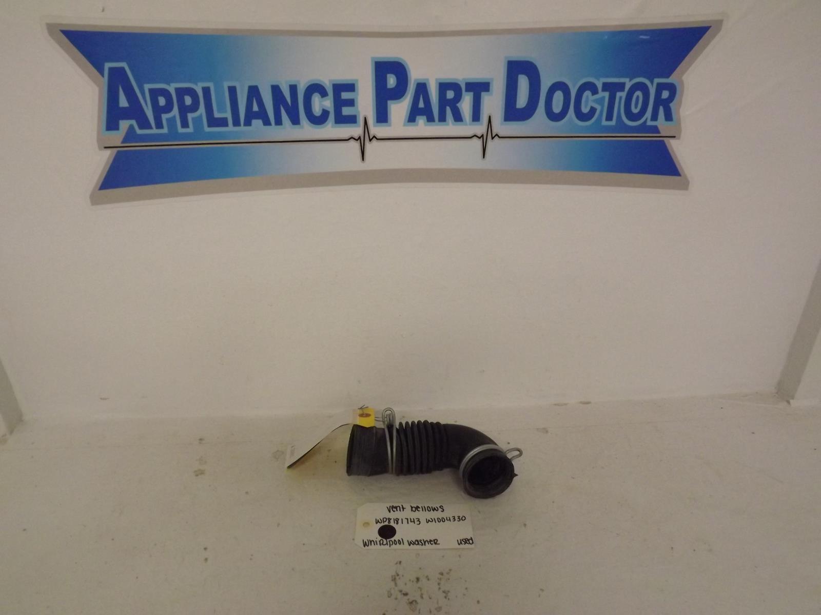 Whirlpool Washer WP8181743 W1004330 Vent Bellow Used