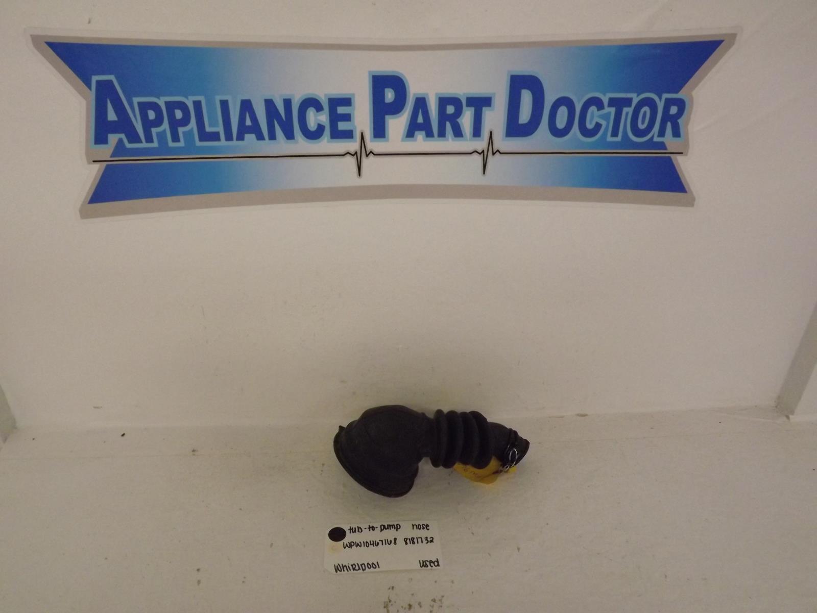 Whirlpool Washer WPW10467168 8181732 Tub-To-Pump Hose Used
