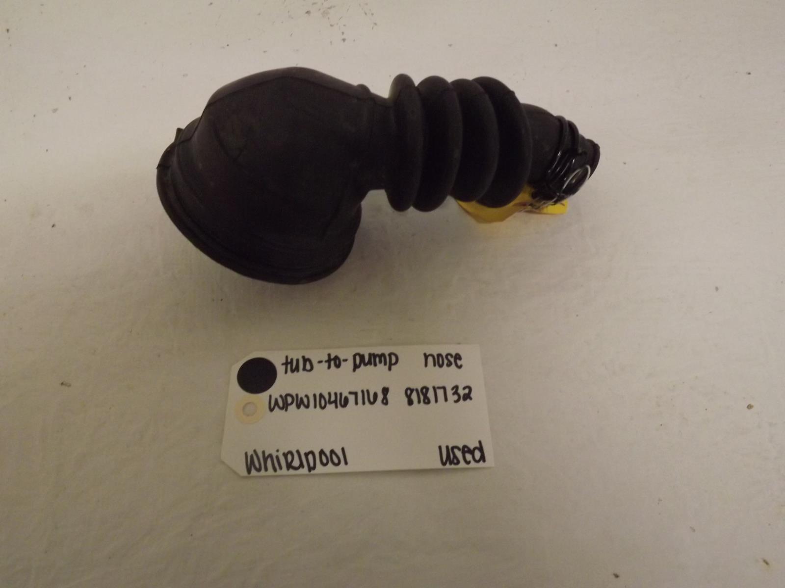 Whirlpool Washer WPW10467168 8181732 Tub-To-Pump Hose Used