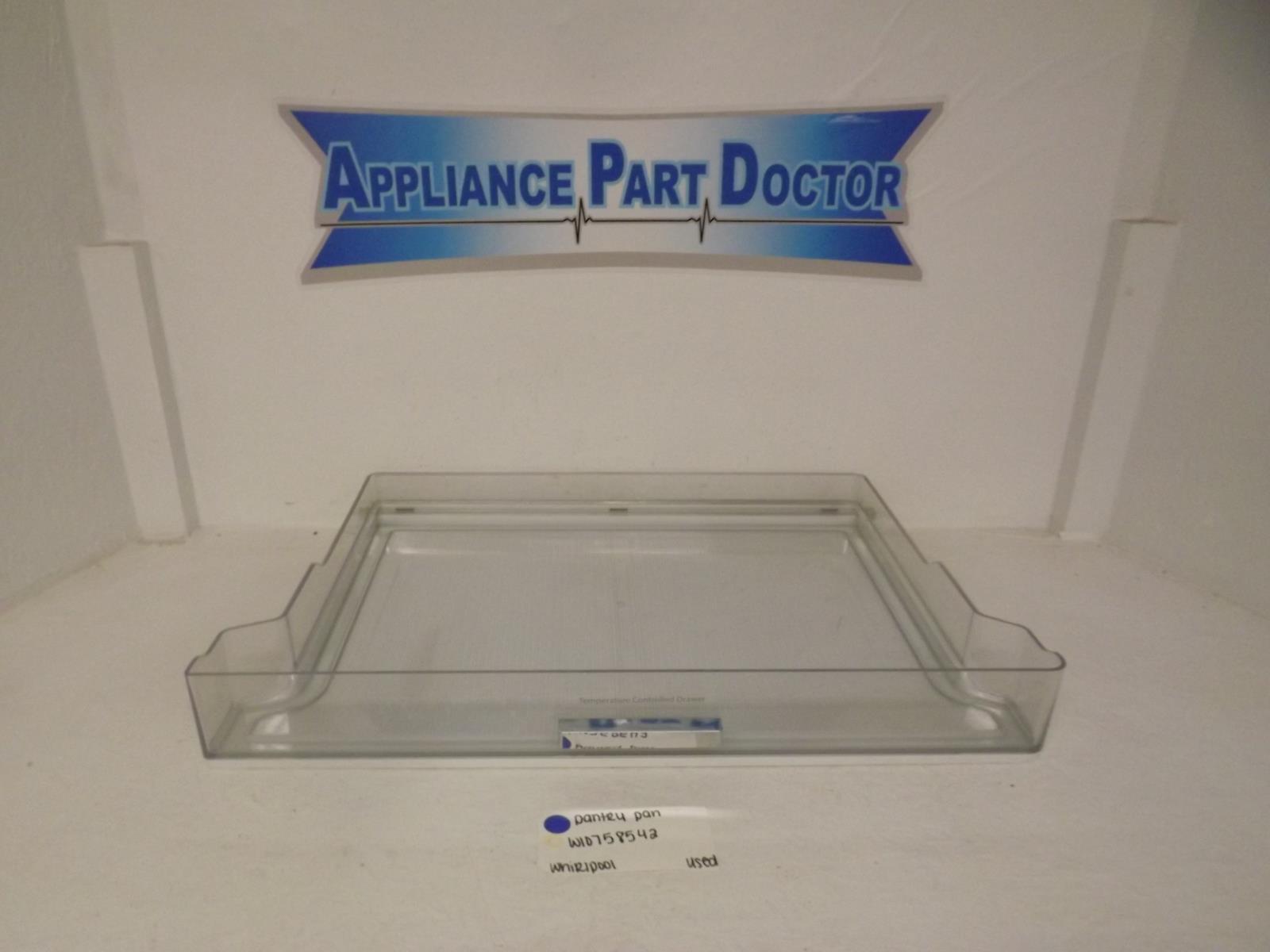 Whirlpool Refrigerator W10758542 Pantry Pan Used