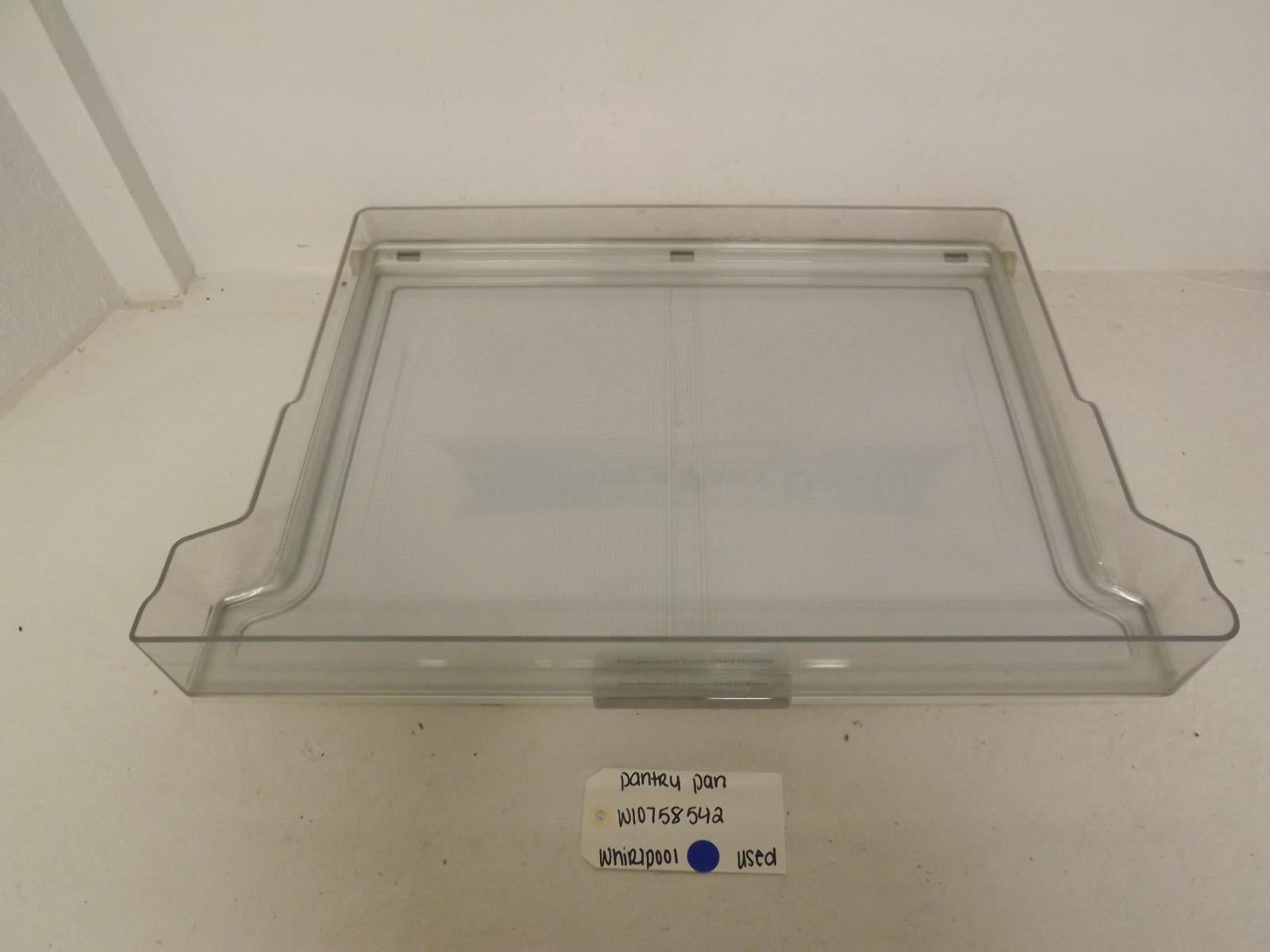 Whirlpool Refrigerator W10758542 Pantry Pan Used