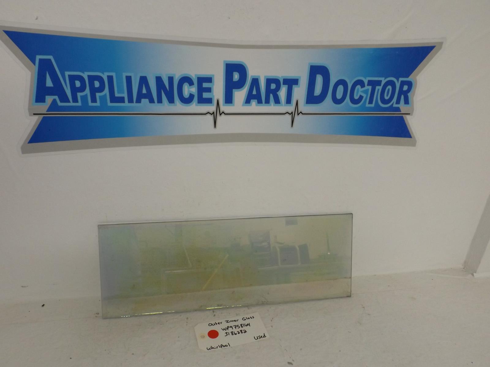 Whirlpool Stove WP9758164  3186282 Outer Inner Glass Used