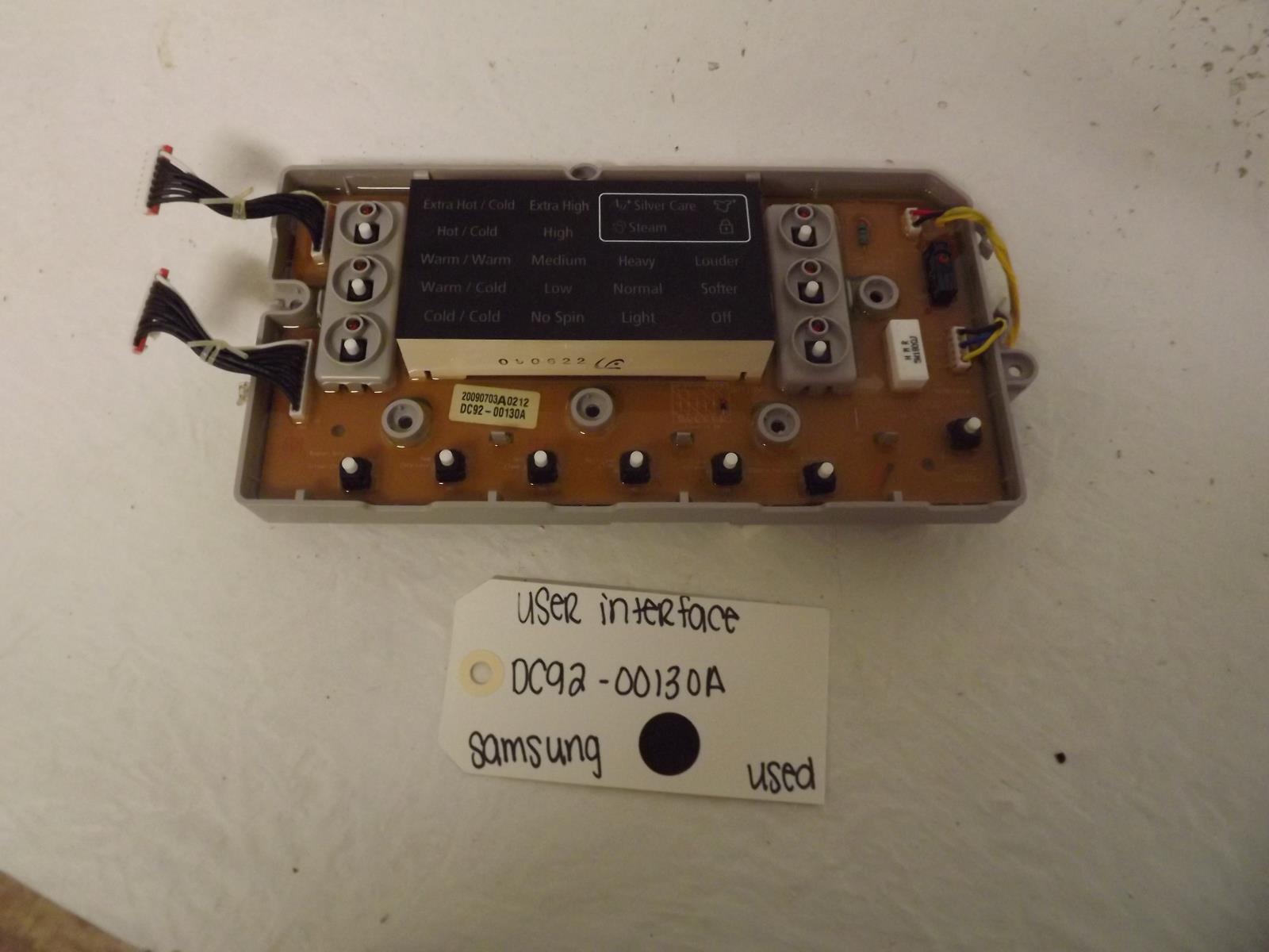 Samsung Washer DC92-00130A User Interface Used