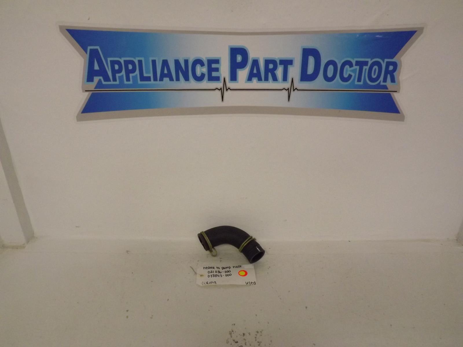 Viking Dishwasher 021036-000 038843-000 Heater To Pump Hose Used