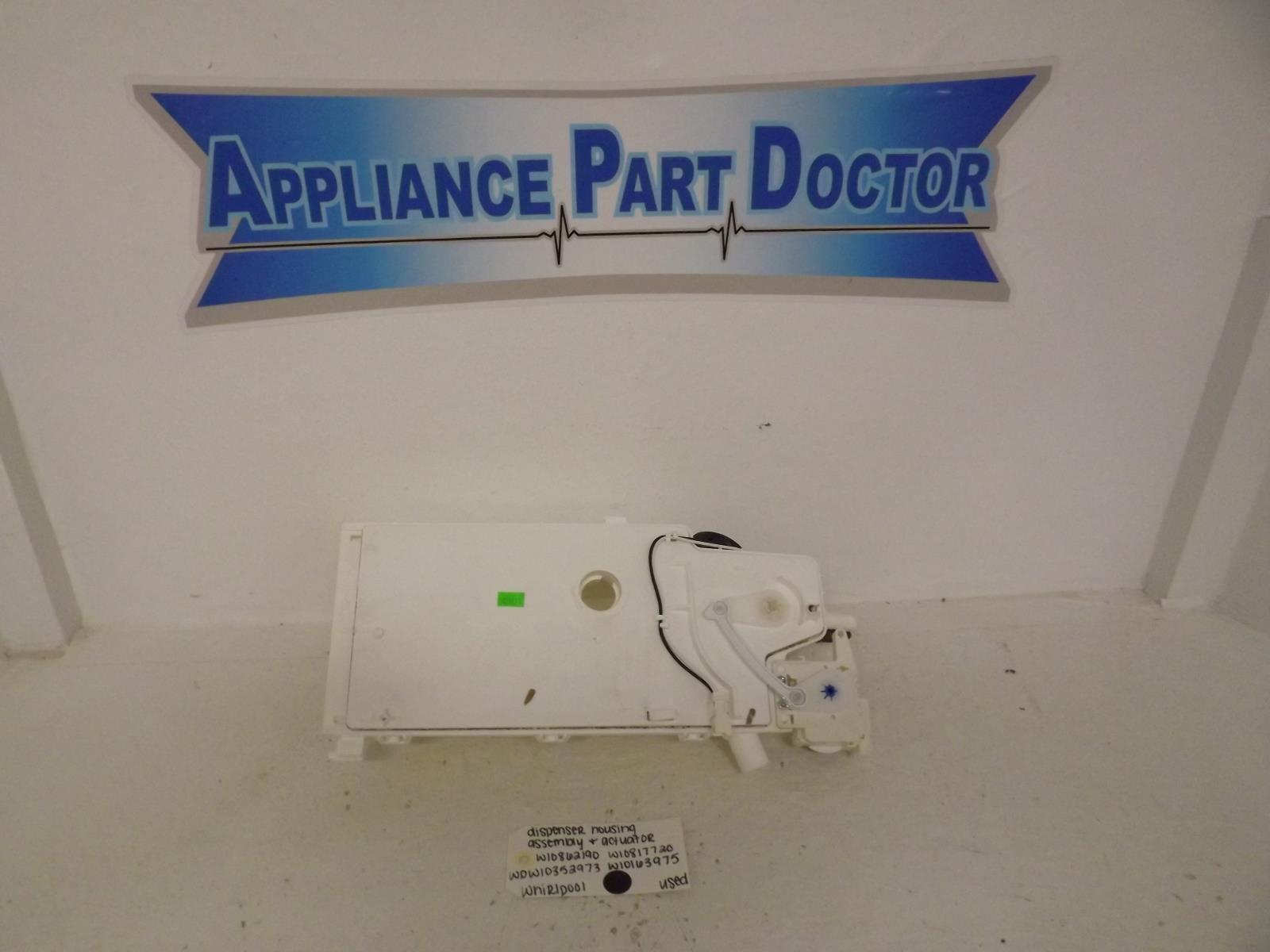 Whirlpool Washer W10862190 WPW10352973 Dispenser Housing Assembly& Actuator Used