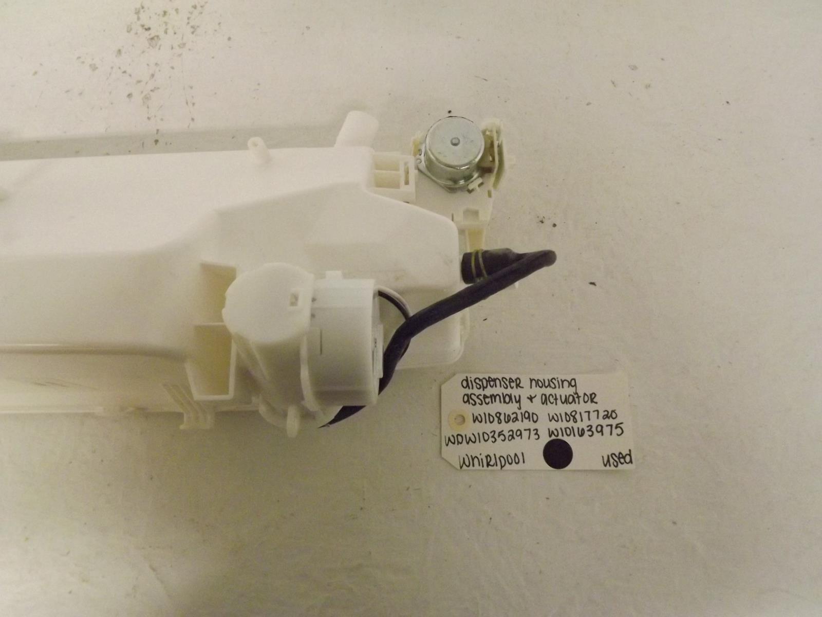Whirlpool Washer W10862190 WPW10352973 Dispenser Housing Assembly& Actuator Used