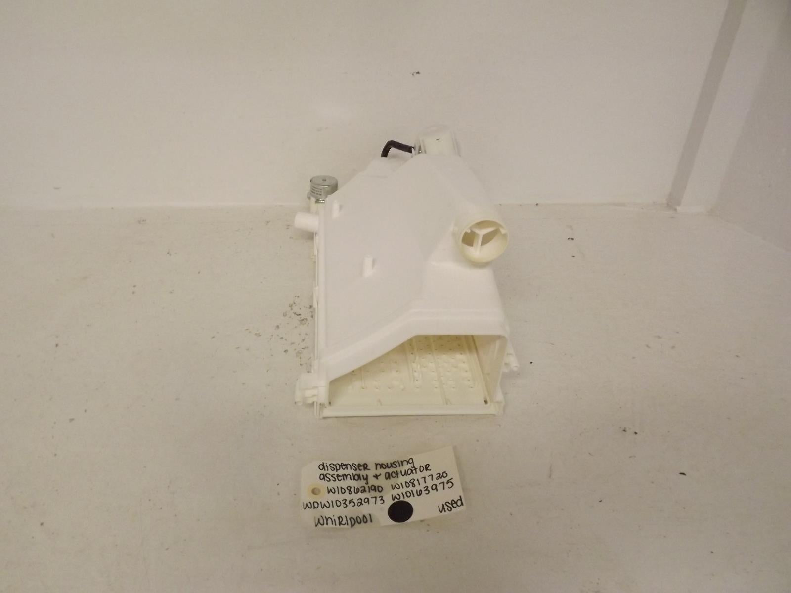Whirlpool Washer W10862190 WPW10352973 Dispenser Housing Assembly& Actuator Used