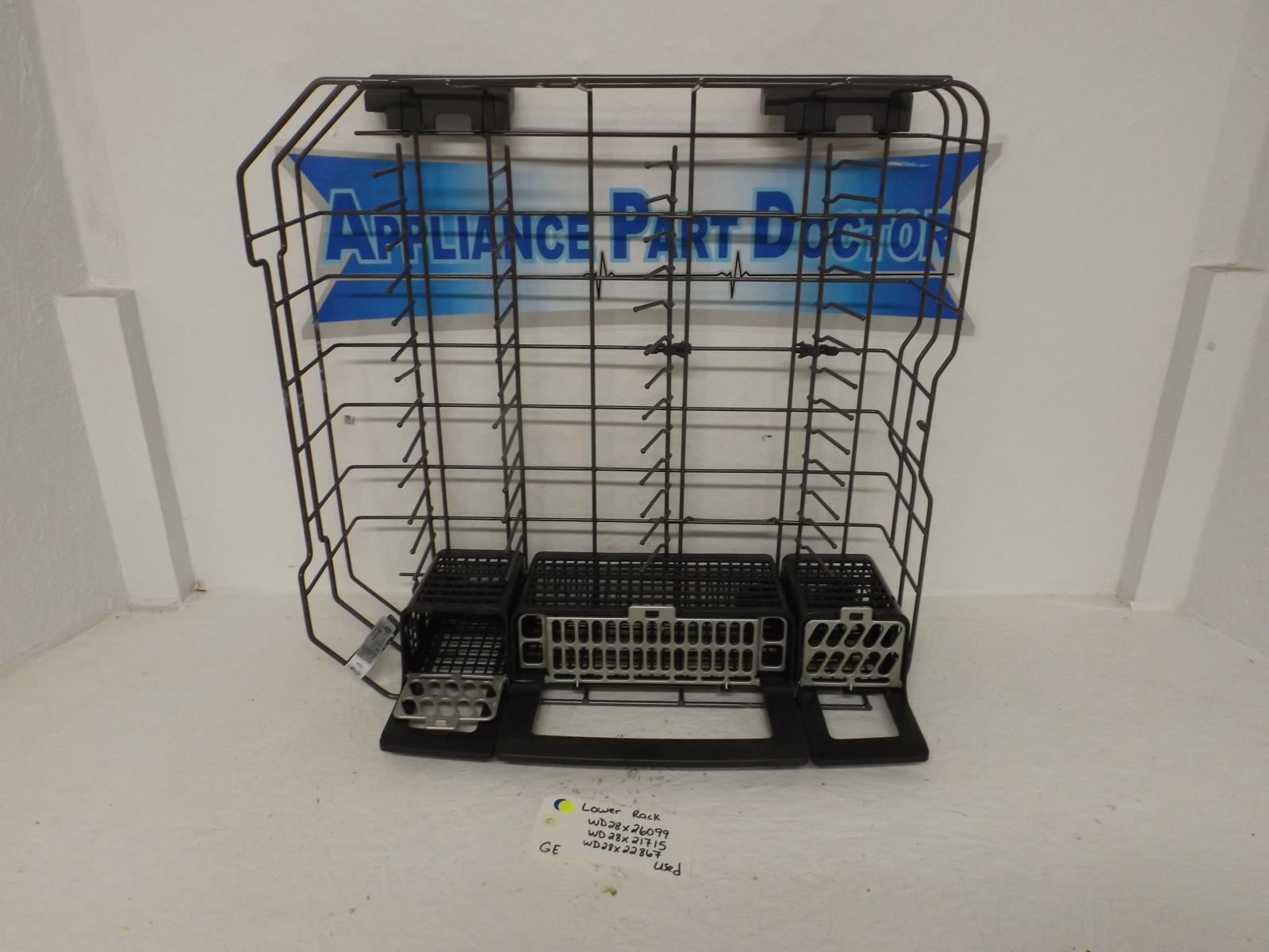 GE Dishwasher WD28X26099  WD28X21715  WD28X22867 Lower Rack Used