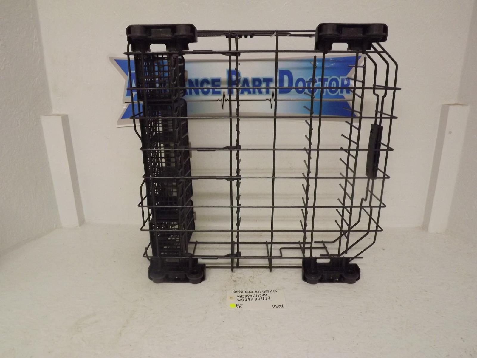 GE Dishwasher WD28X26099 WD28X24469 Lower Rack W/ Basket Used
