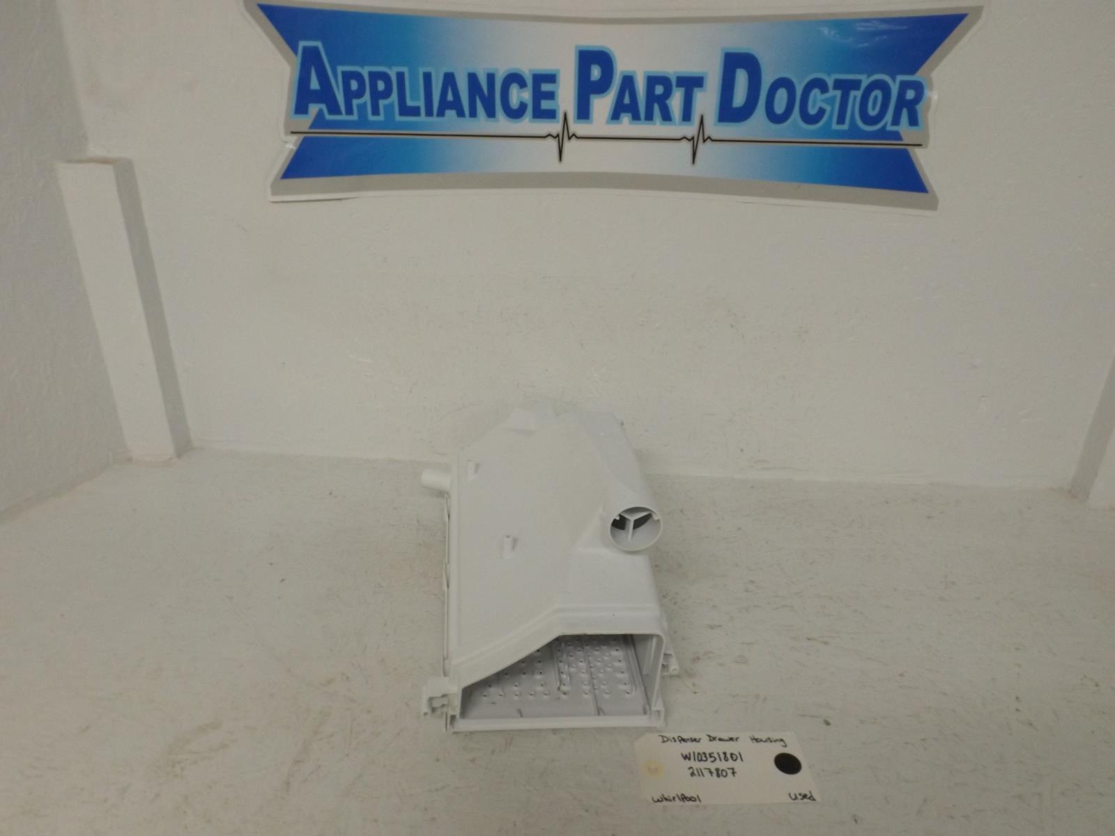 Whirlpool Washer W10351801  2117807 Dispenser Drawer Housing Used