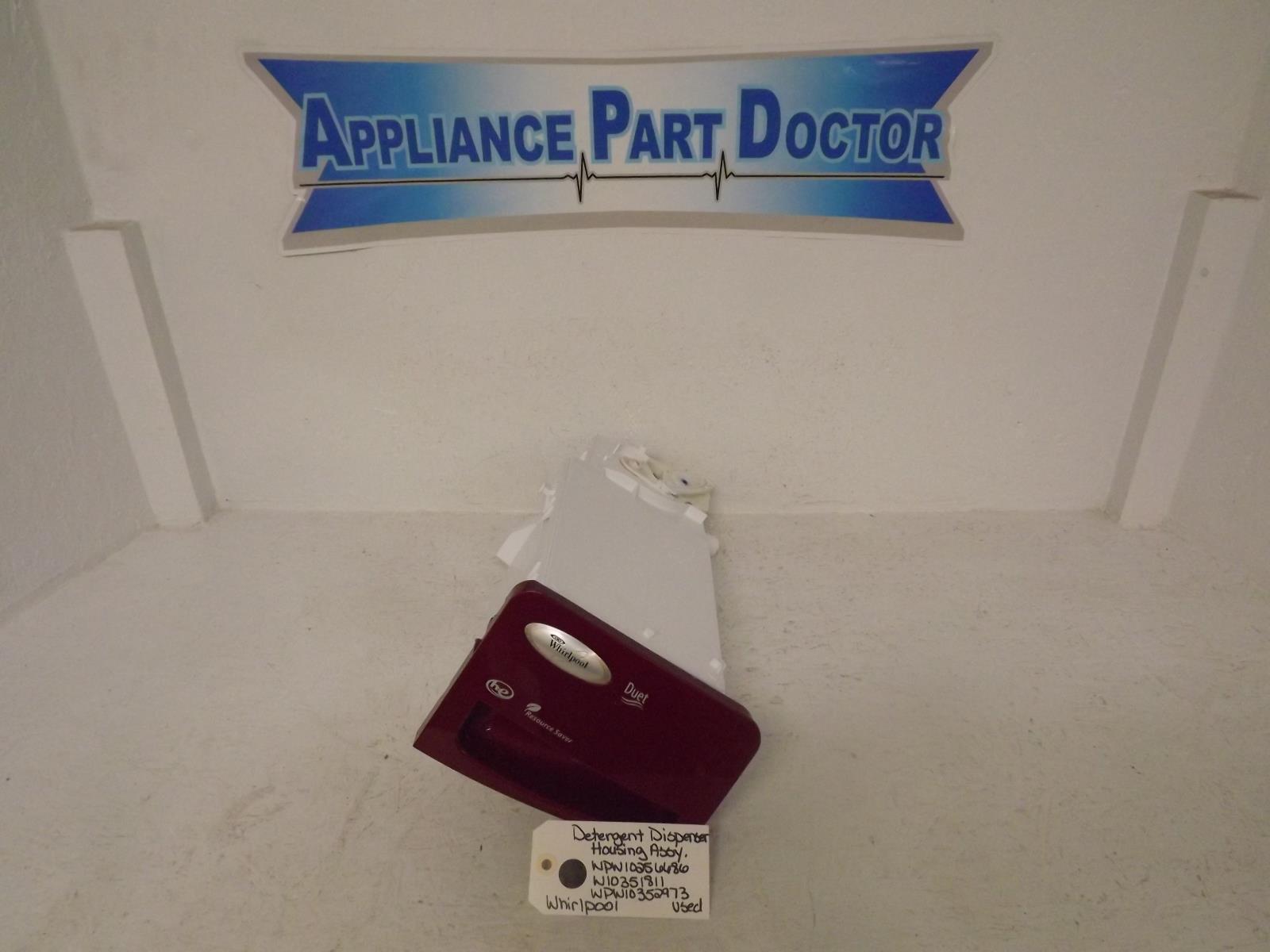 Whirlpool Washer W10256686 W10351811 W10163975 Detergent Disp Housing Assy Used