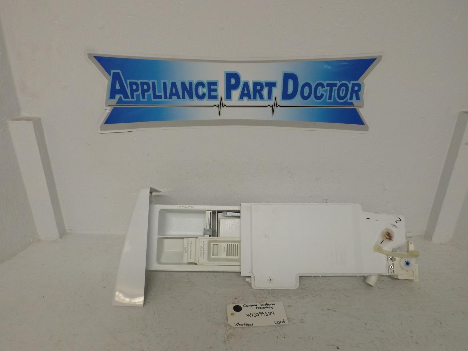 Whirlpool Washer W10399329  Complete Dispenser Assembly Used