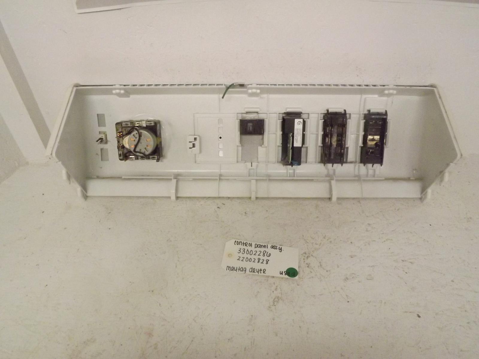Maytag Dryer 33002286 22002828 Control Panel Assembly Used