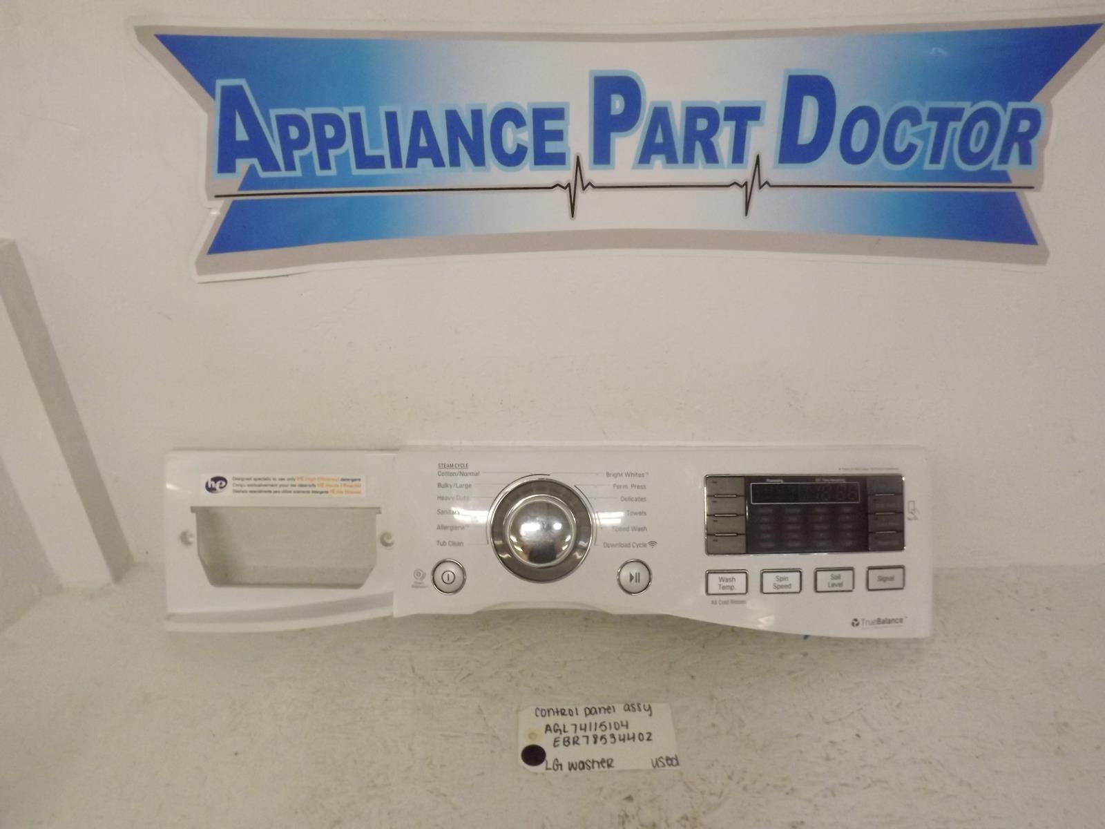 LG Washer AGL74115104 EBR78534402 Control Panel Assembly Used