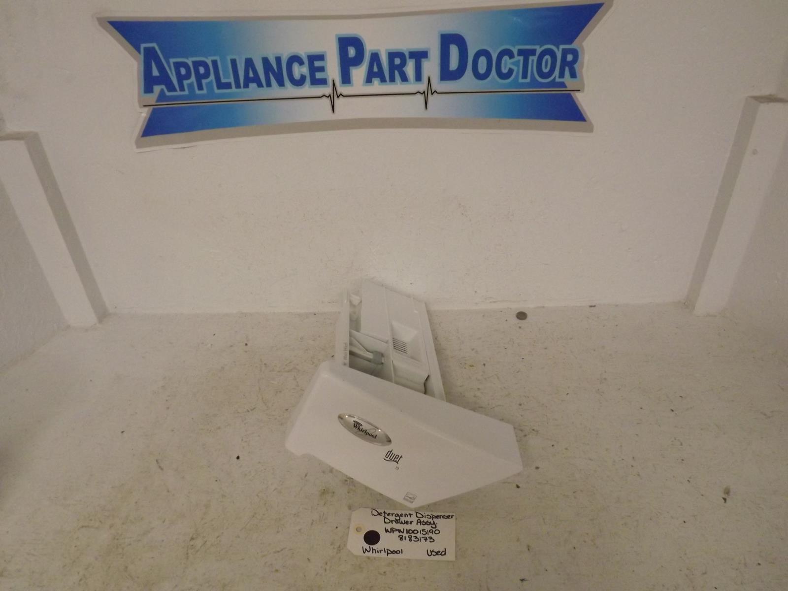 Whirlpool Washer WPW10015190 8183173  Detergent Dispenser Drawer Assy Used