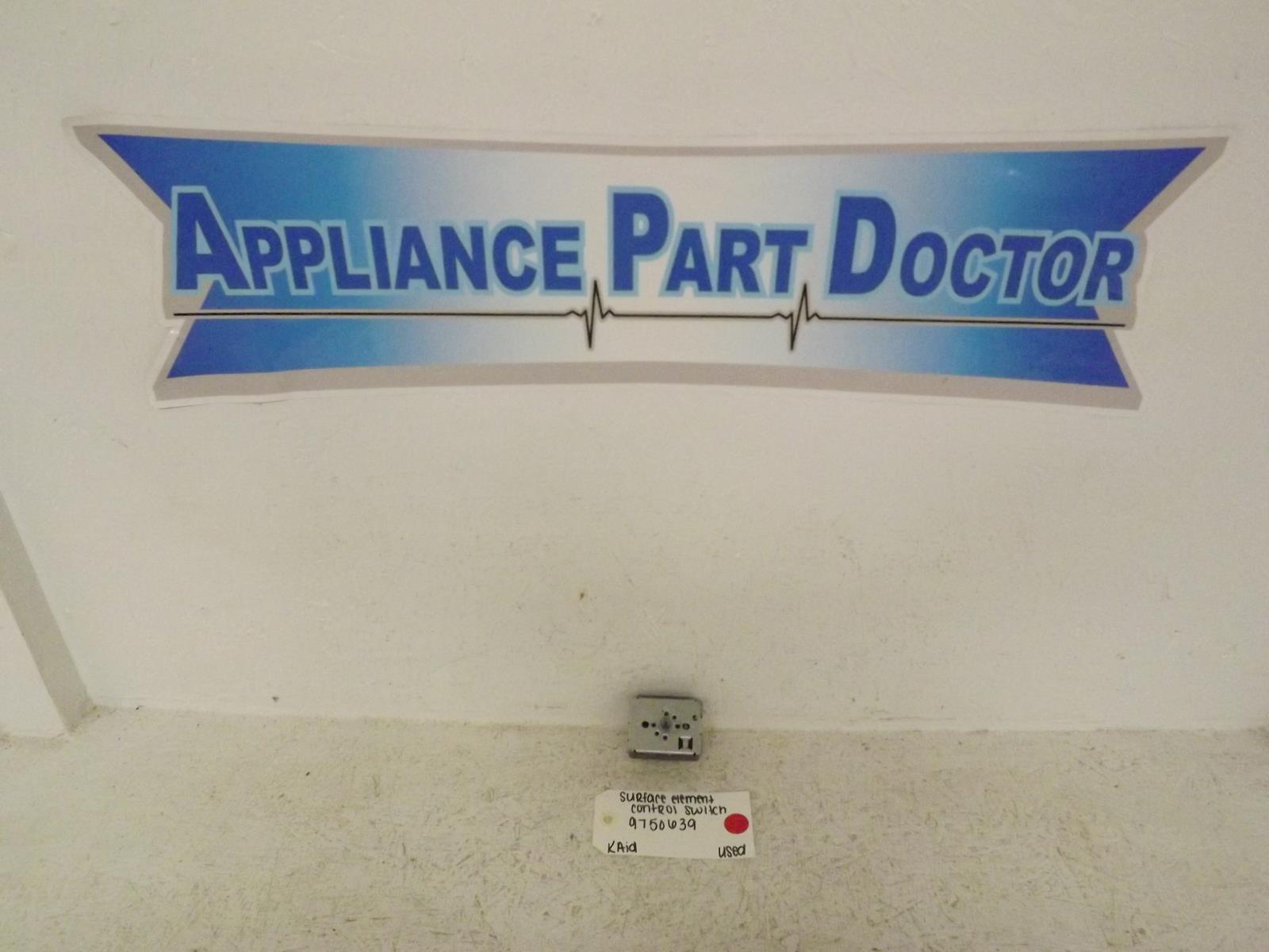 KitchenAid Range 9750639 Surface Element Control Switch Used