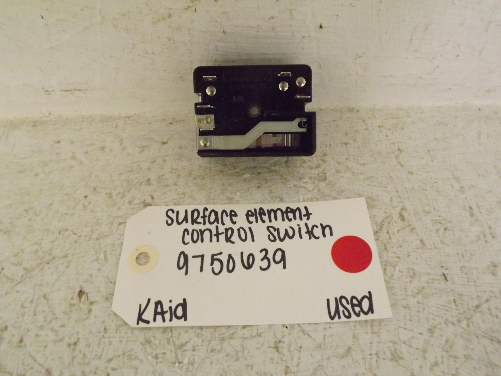 KitchenAid Range 9750639 Surface Element Control Switch Used