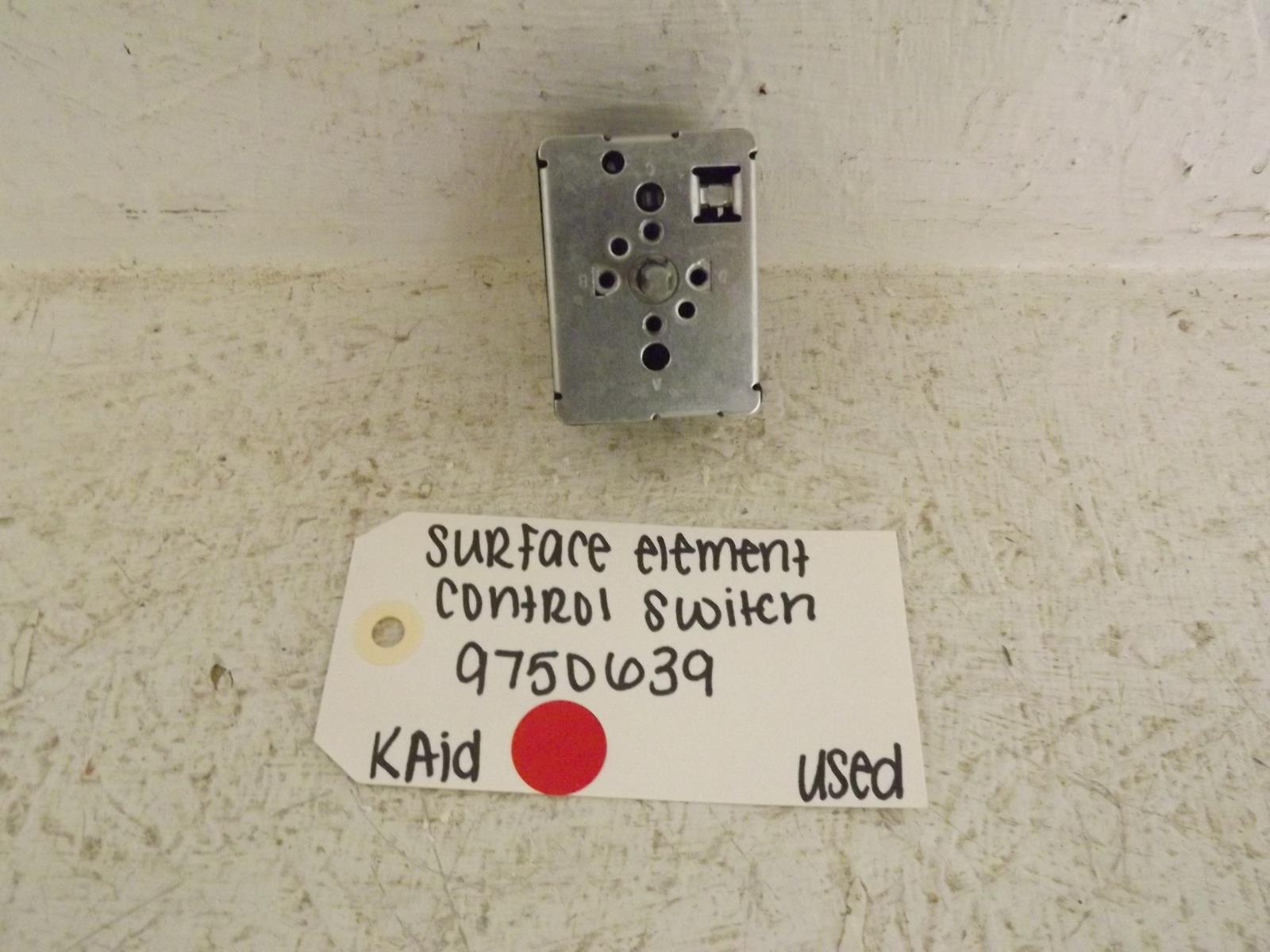 KitchenAid Range 9750639 Surface Element Control Switch Used