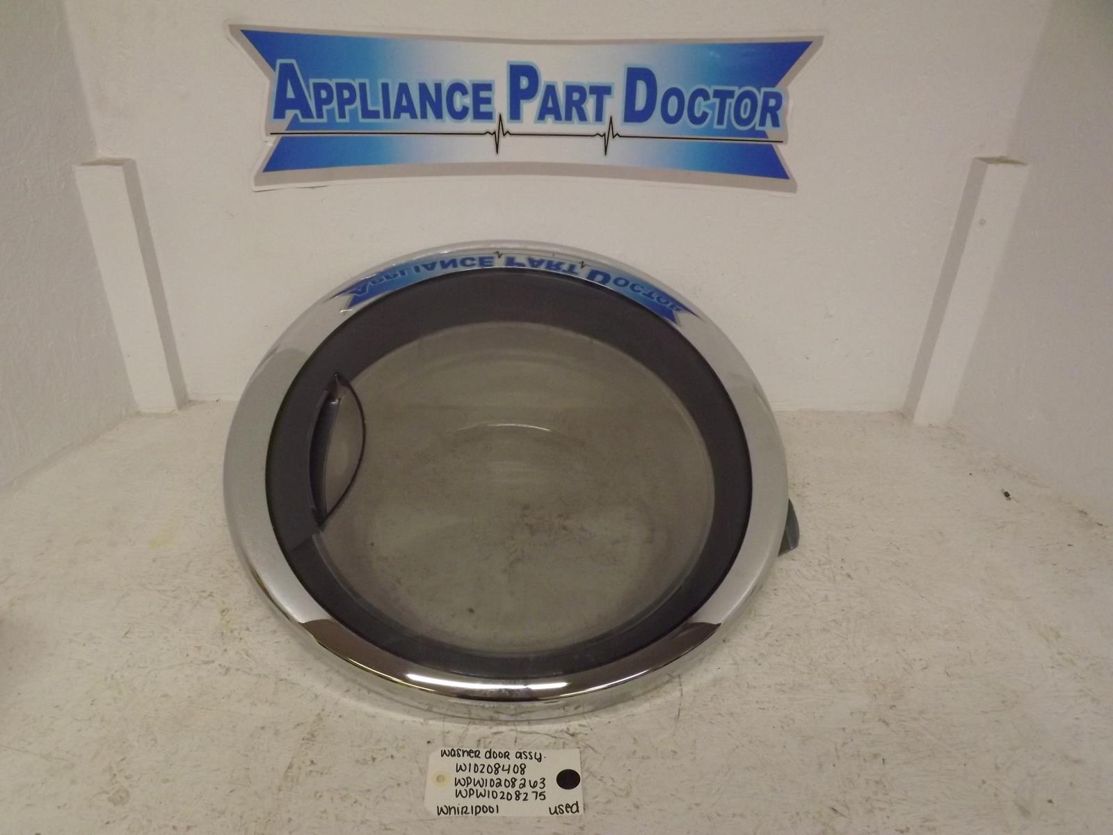 Whirlpool Washer W10208408 WPW10208263 WPW10208275 Door Assembly Used