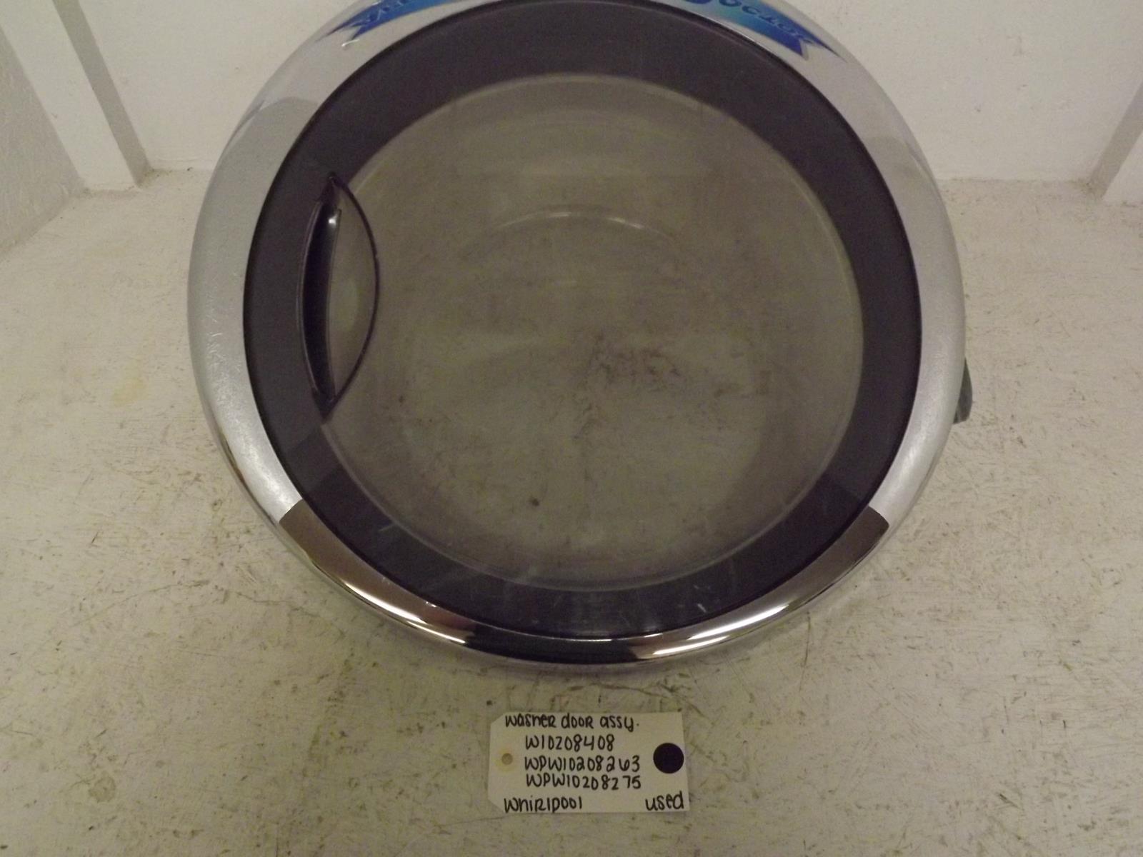 Whirlpool Washer W10208408 WPW10208263 WPW10208275 Door Assembly Used