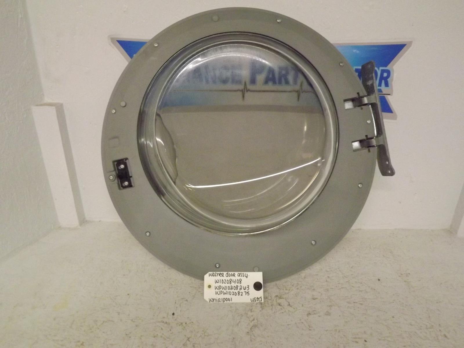 Whirlpool Washer W10208408 WPW10208263 WPW10208275 Door Assembly Used