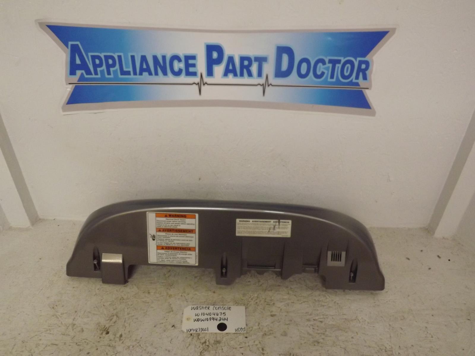 Whirlpool Washer W10404675 WPW10394244 Console Used