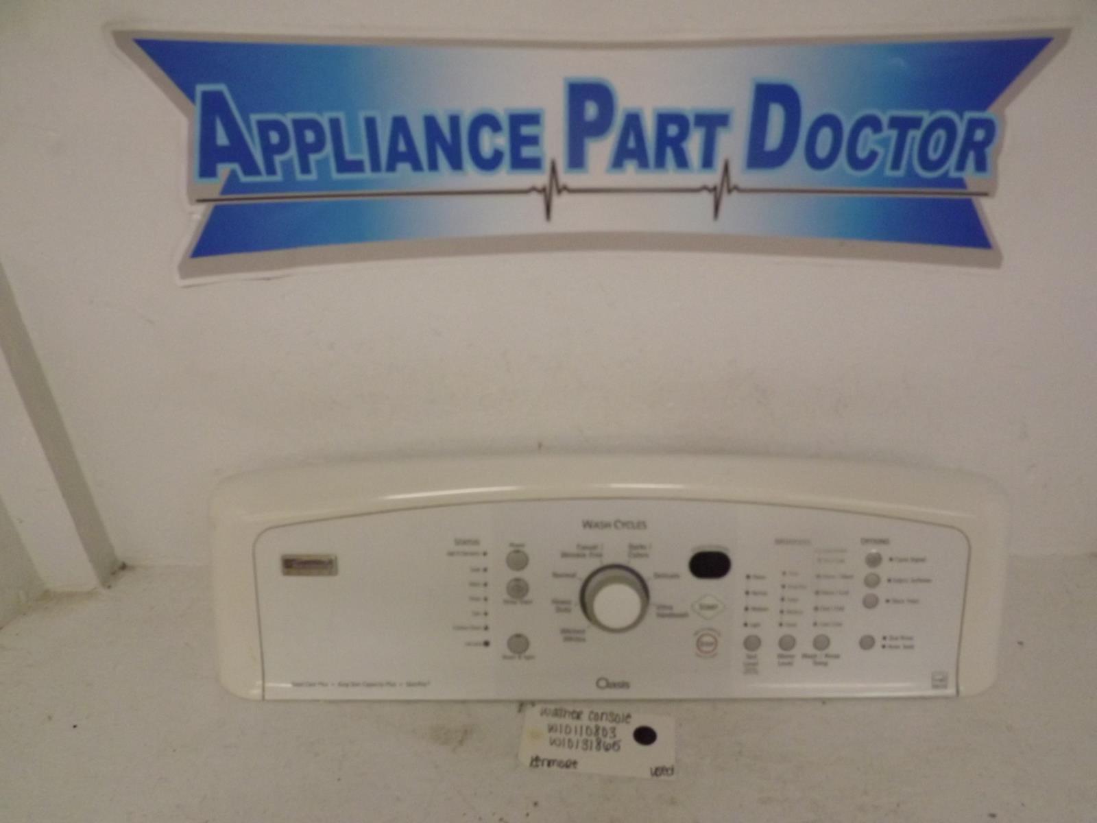 Kenmore Washer W10110803 W10131865 Console Used