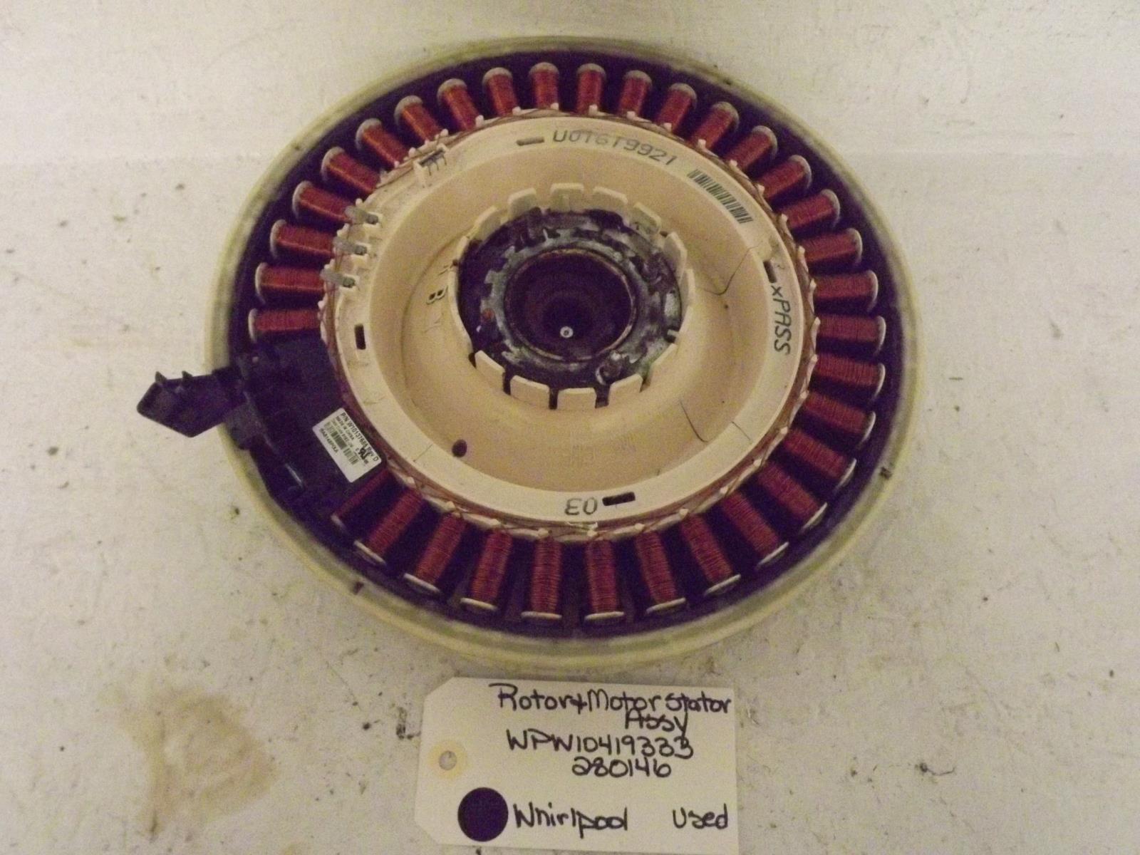 Whirlpool Washer WPW10419333  280146 Rotor & Motor Stator Assy Used