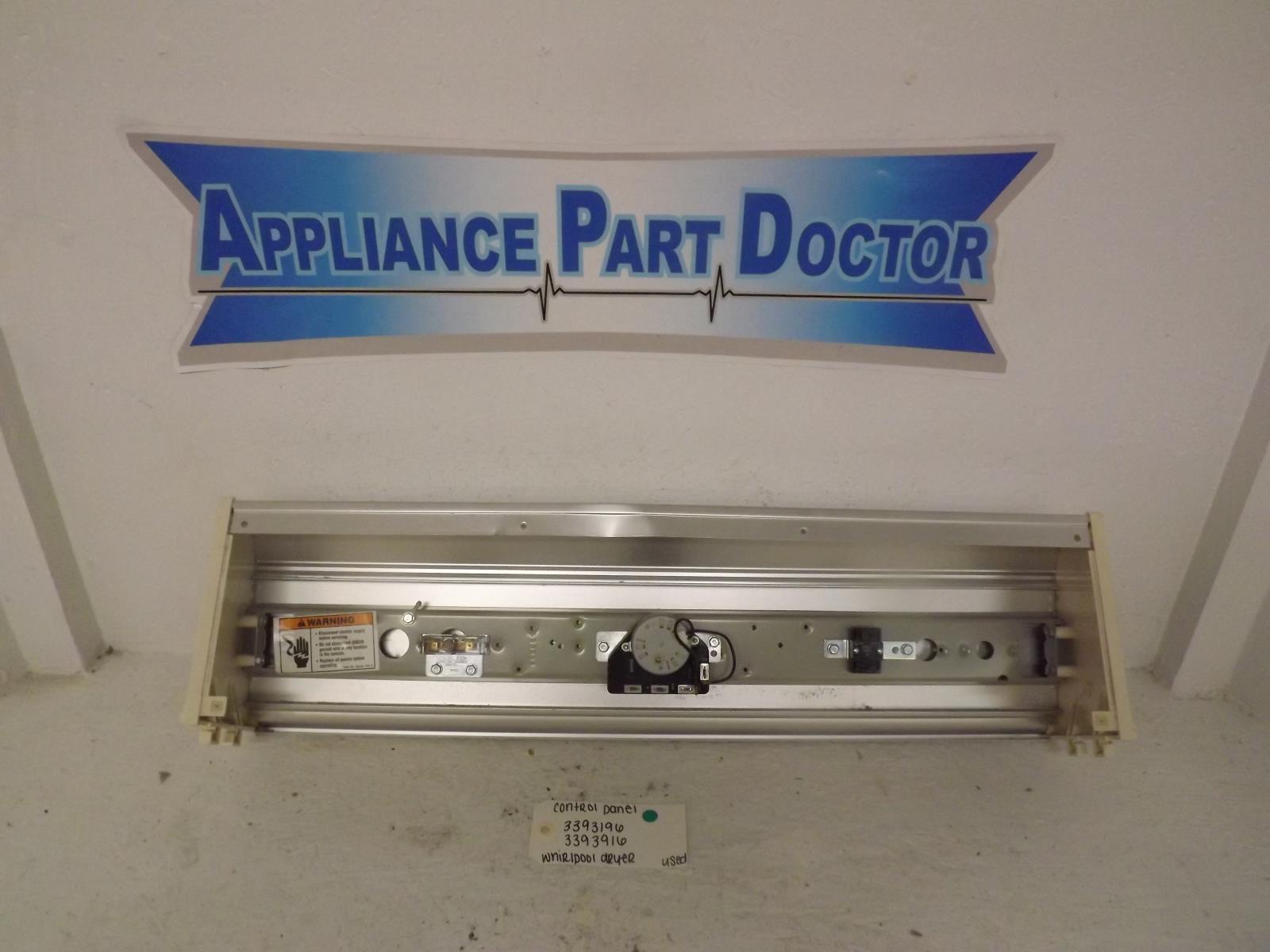 Whirlpool Dryer 3393196 3393916 Control Panel Used