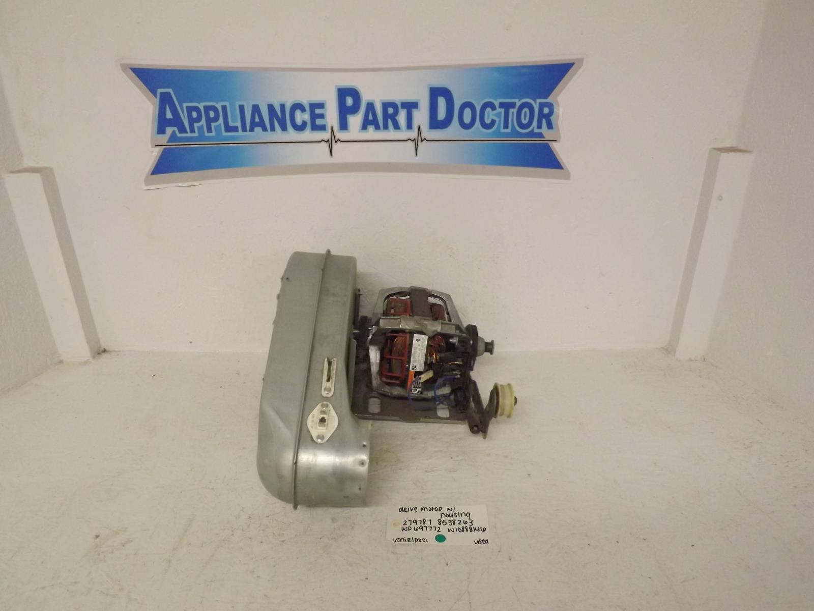 Whirlpool Dryer 279787 8538263 WP697772 W10888146 Drive Motor W/ Housing Used