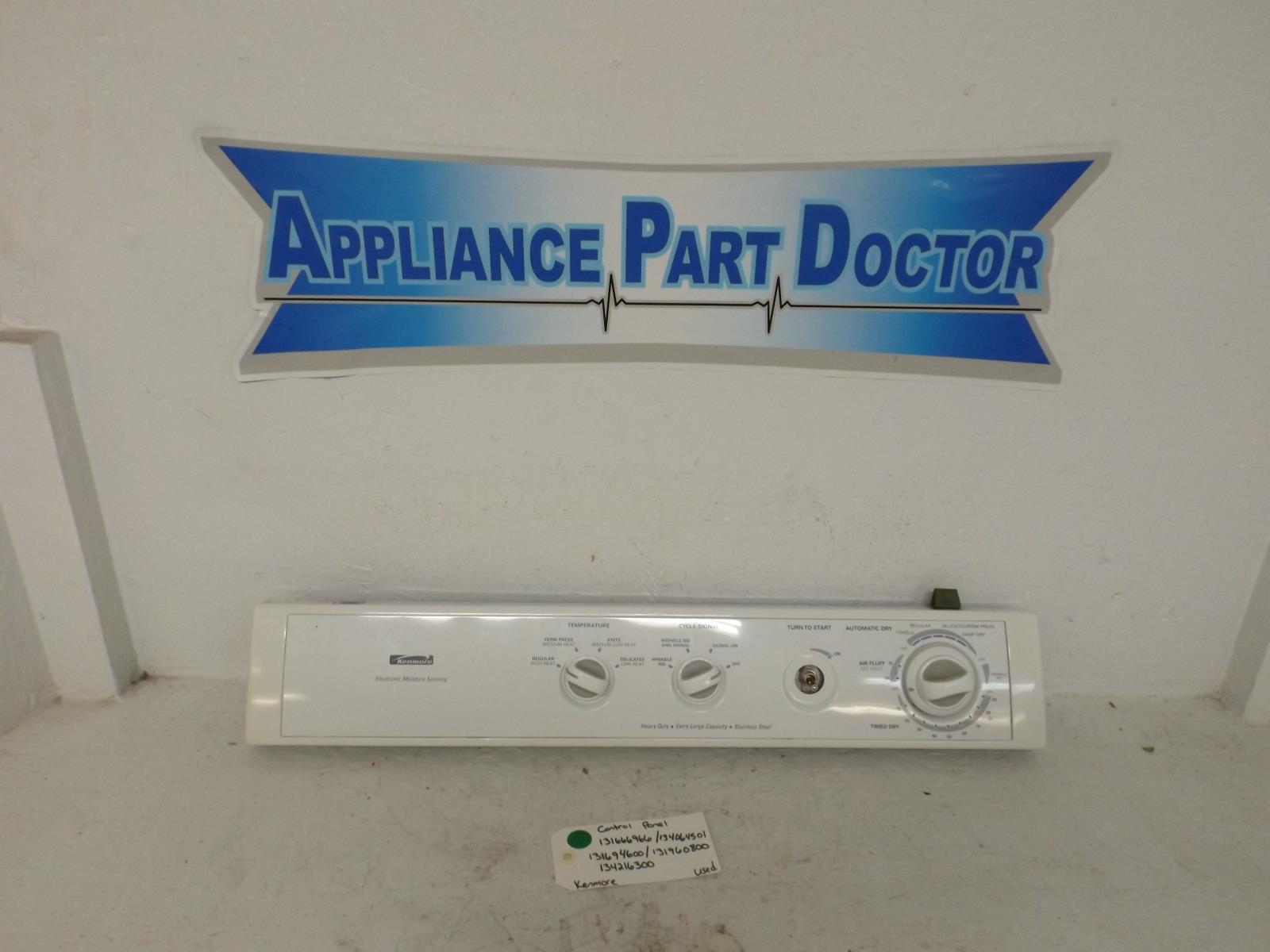 Kenmore Dryer 131666966  134064501 131694600  131960800 Control Panel Used