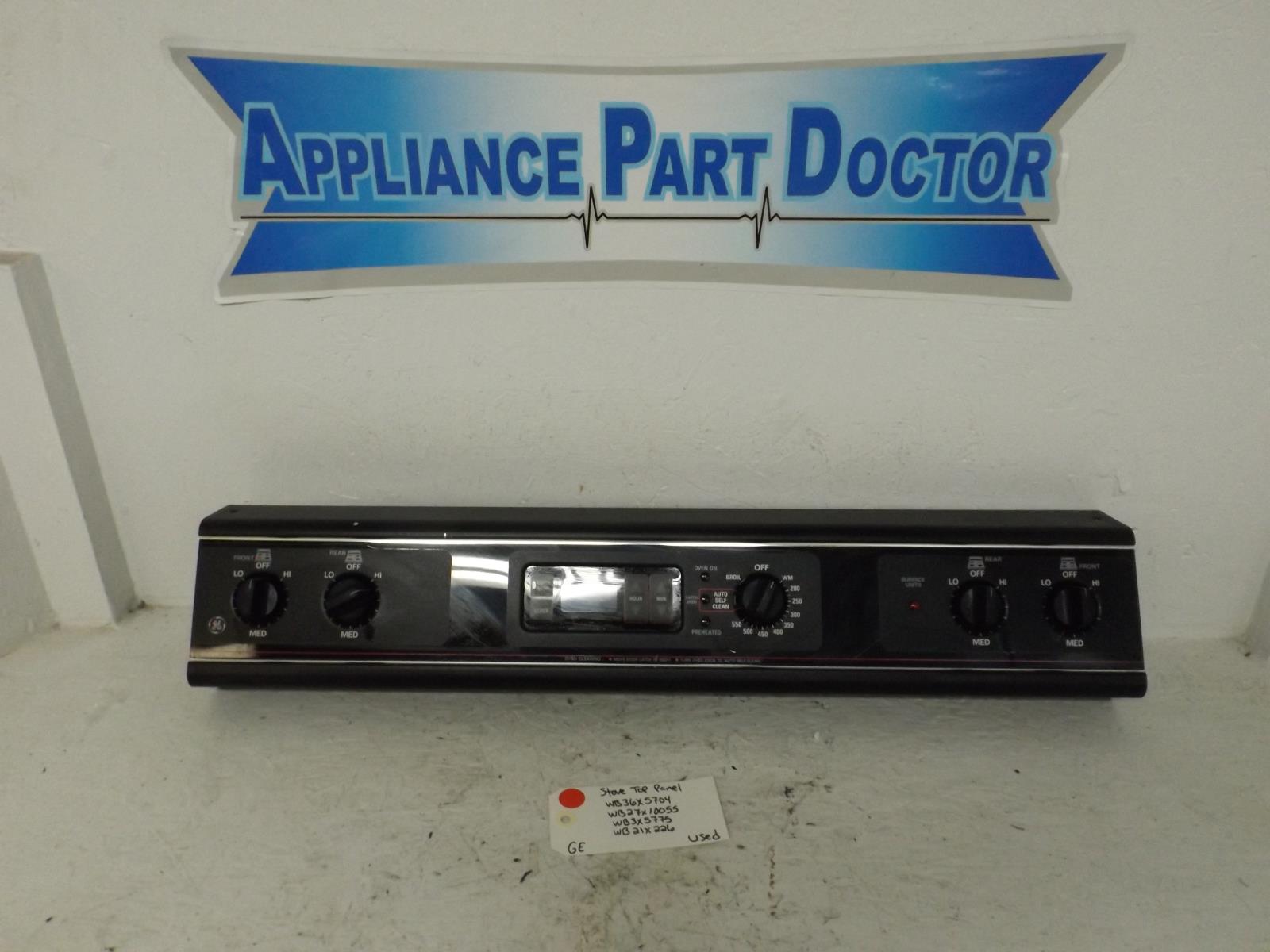 GE Stove WB36X5704  WB27X10055  WB3X5775  WB21X226 Stove Top Panel Used