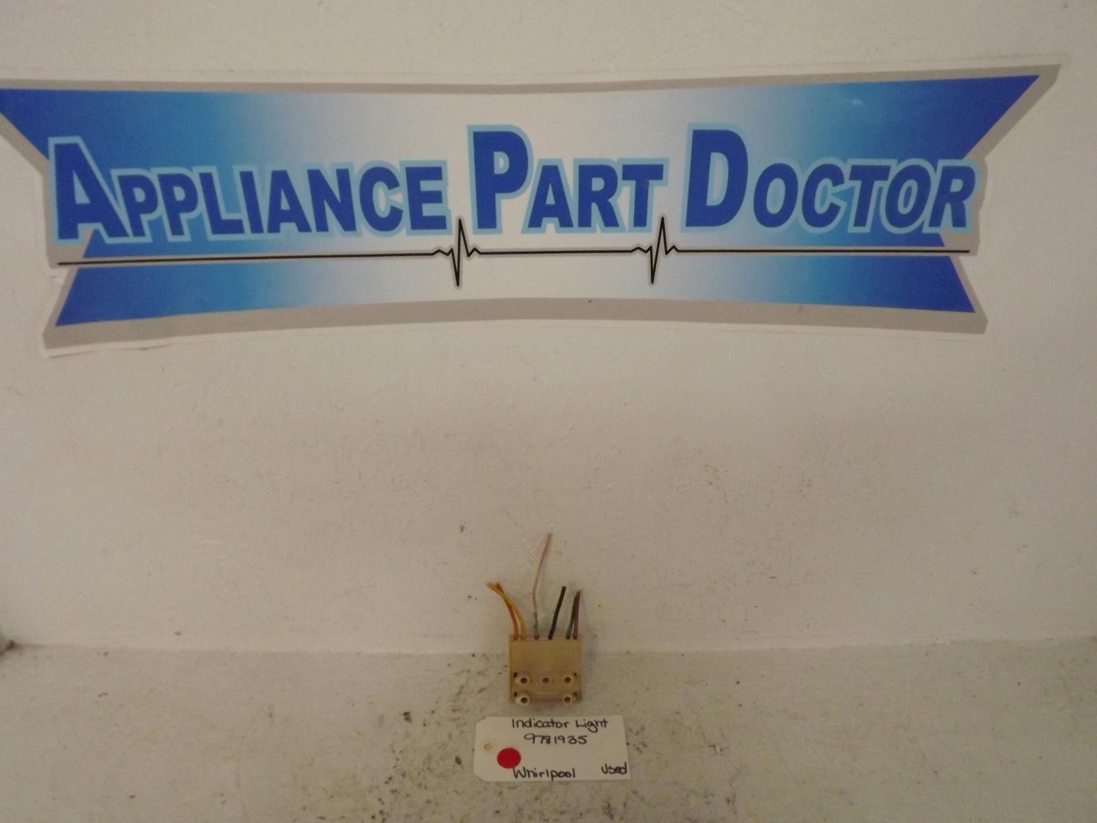 Whirlpool Stove 9781935 Indicator Light Used