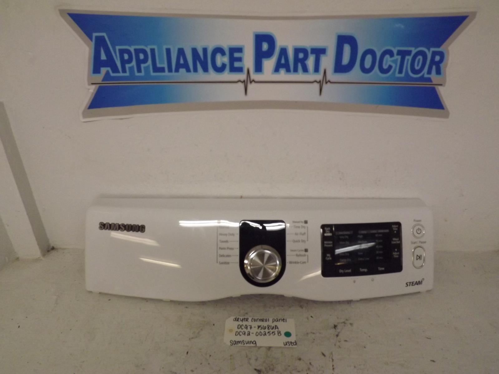 Samsung Dryer DC97-15686A DC92-00255B Control Panel Used