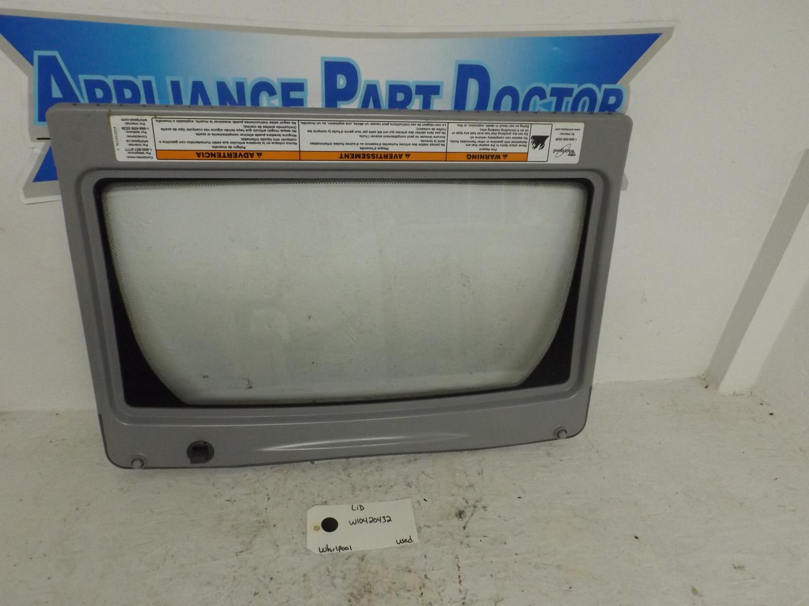 Whirlpool Washer   W10420432 Lid Assembly Used
