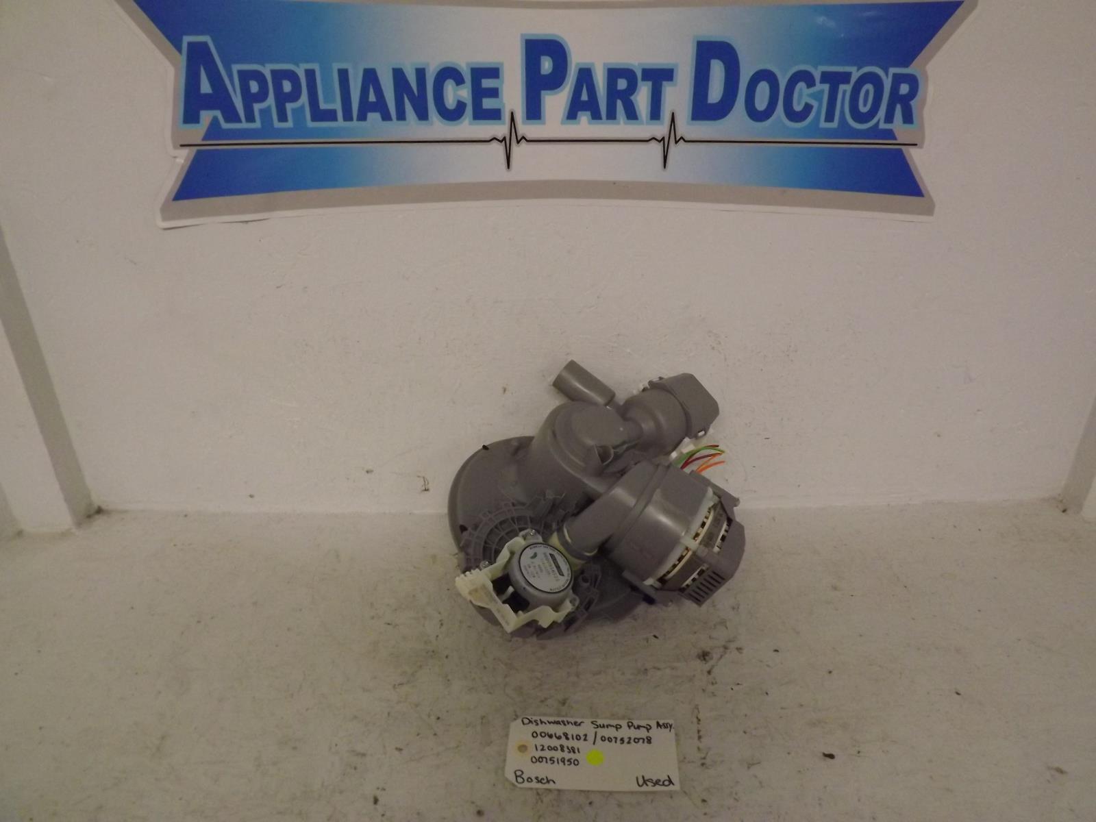 Bosch Dishwasher 00668102 00752078 12008381 00751950 Sump & Pump Assembly