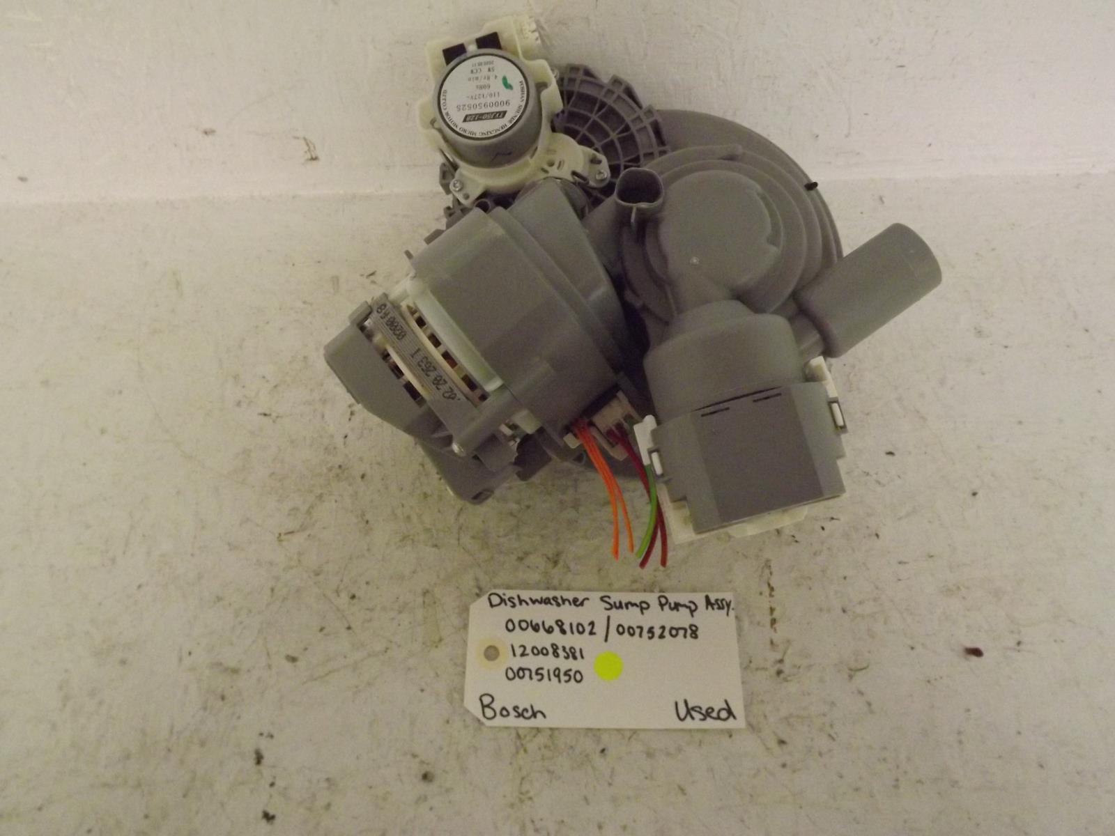 Bosch Dishwasher 00668102 00752078 12008381 00751950 Sump & Pump Assembly