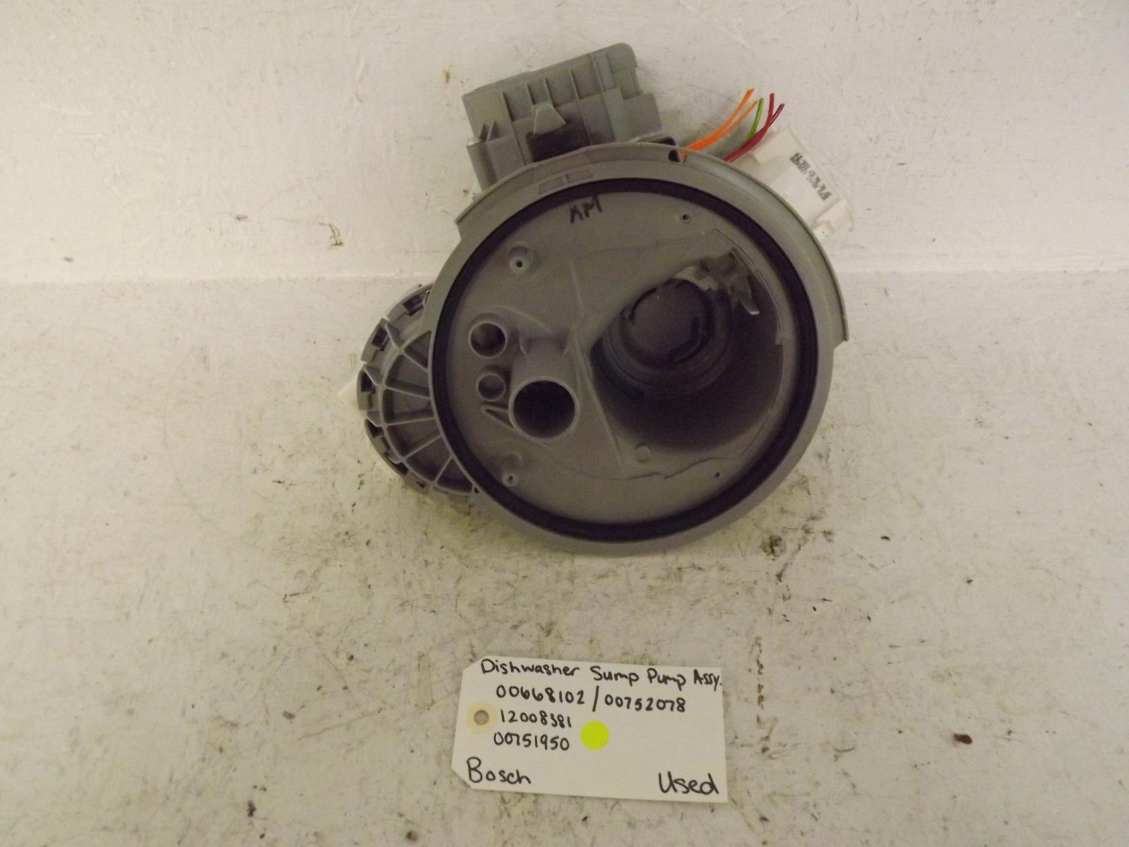 Bosch Dishwasher 00668102 00752078 12008381 00751950 Sump & Pump Assembly