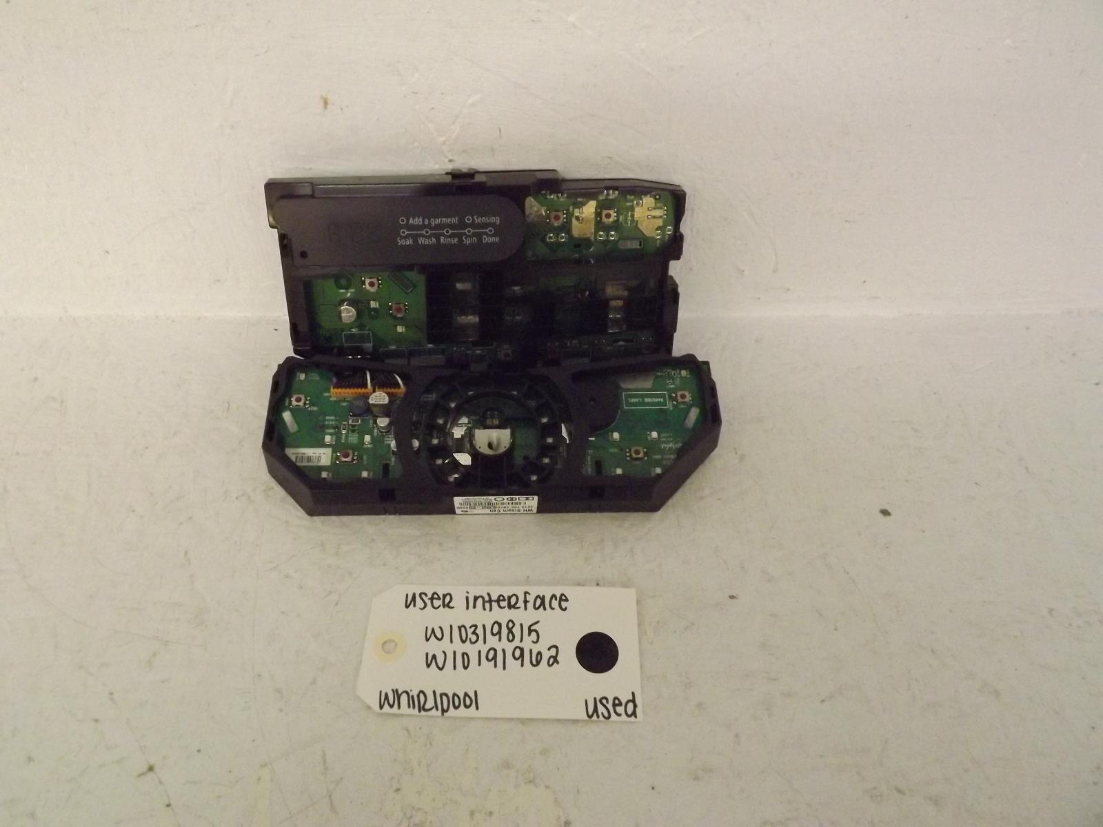 Whirlpool Washer W10319815 W10191962 User Interface Used
