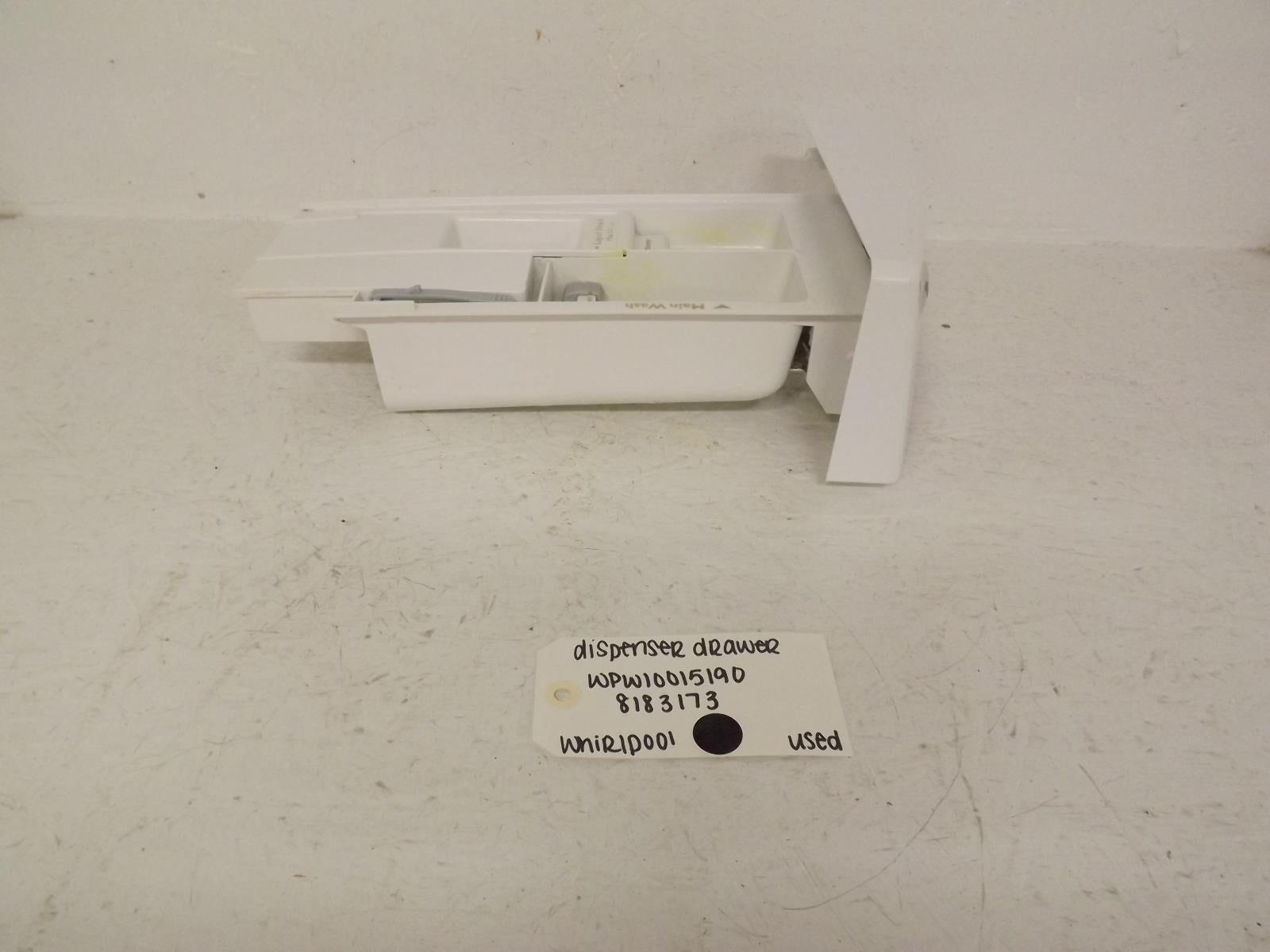Whirlpool Washer WPW10015190 8183173 Dispenser Drawer Assembly Used