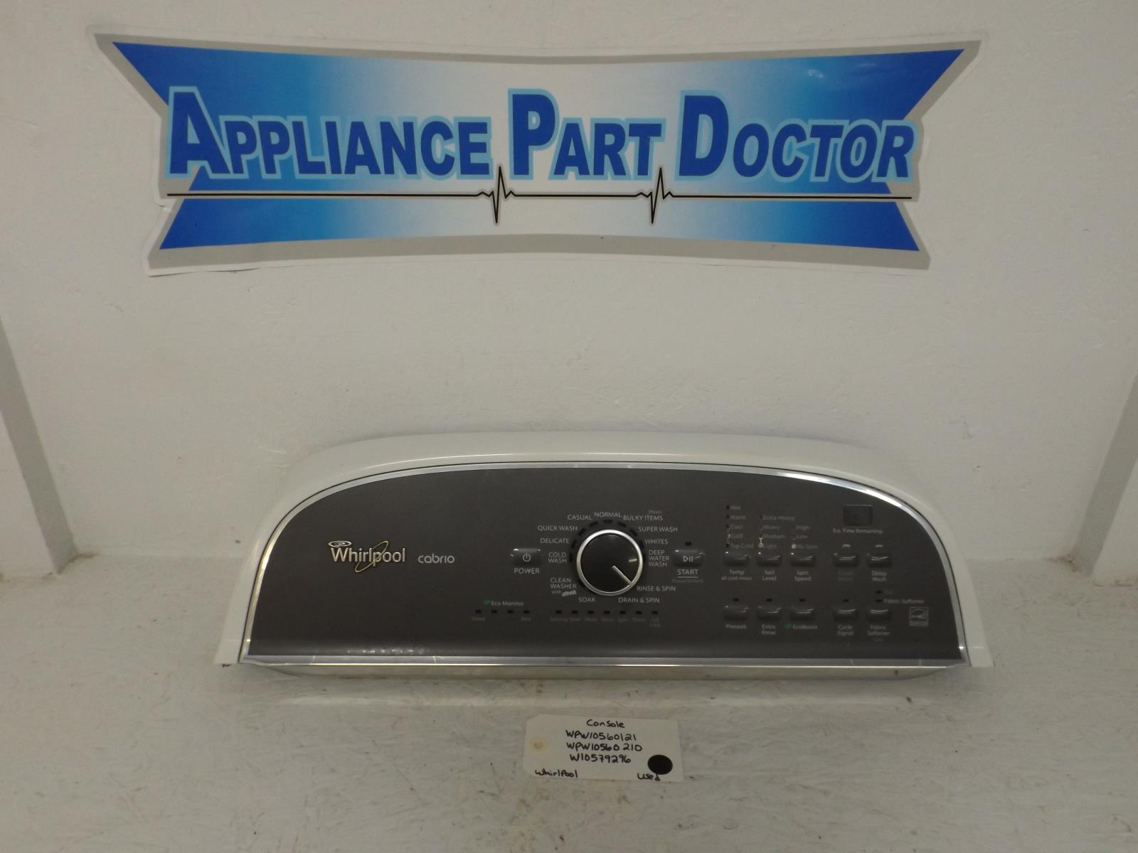 Whirlpool Washer WPW10560121  WPW10560210  W10579296 Console Used