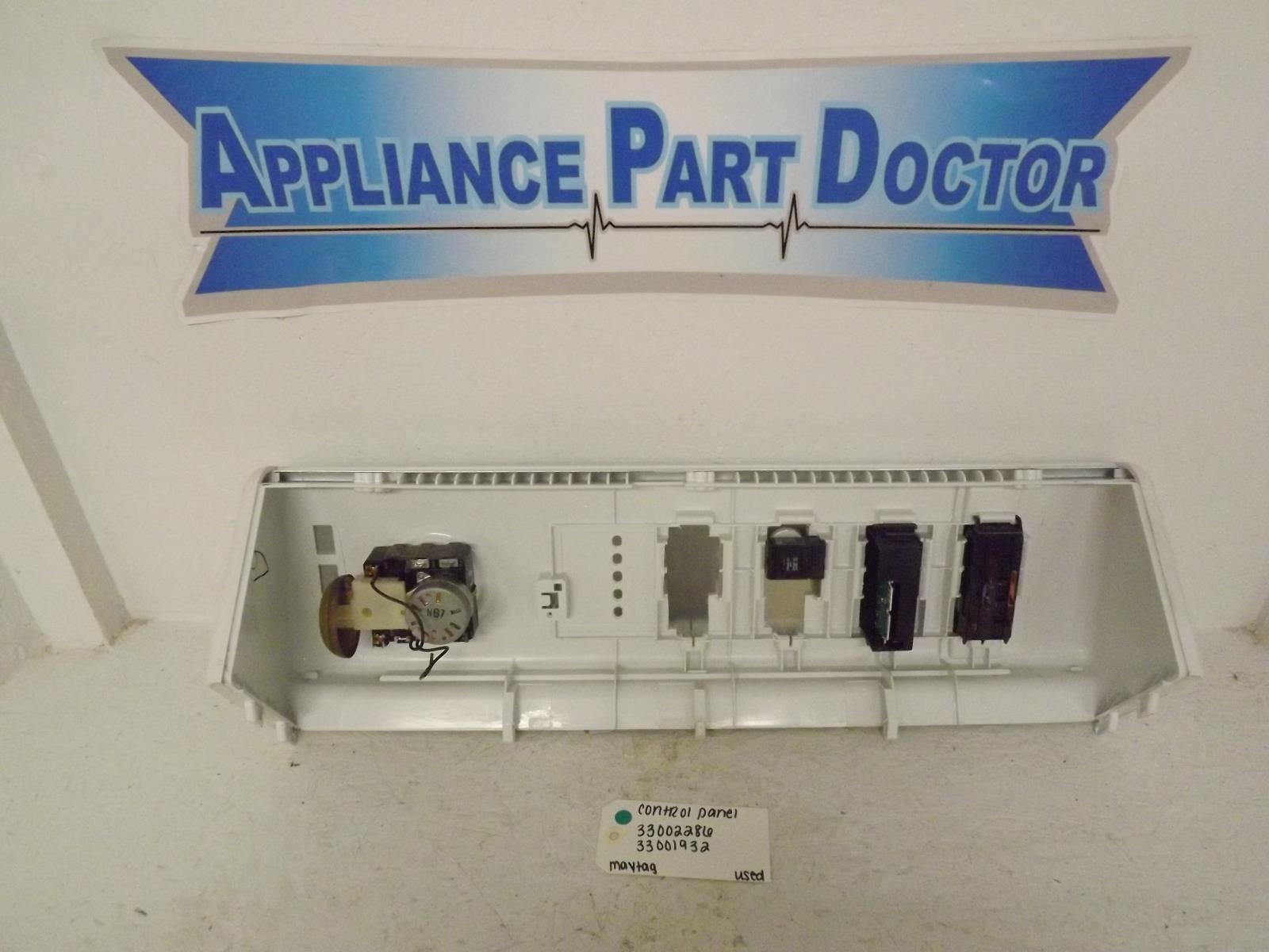 Maytag Dryer 33002286 33001932 Control Panel Used