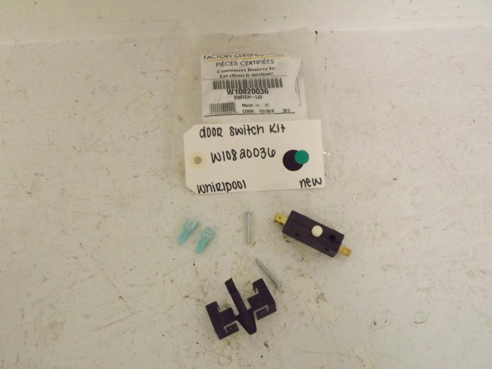 Whirlpool Washer/Dryer W10820036 Door Switch Kit New