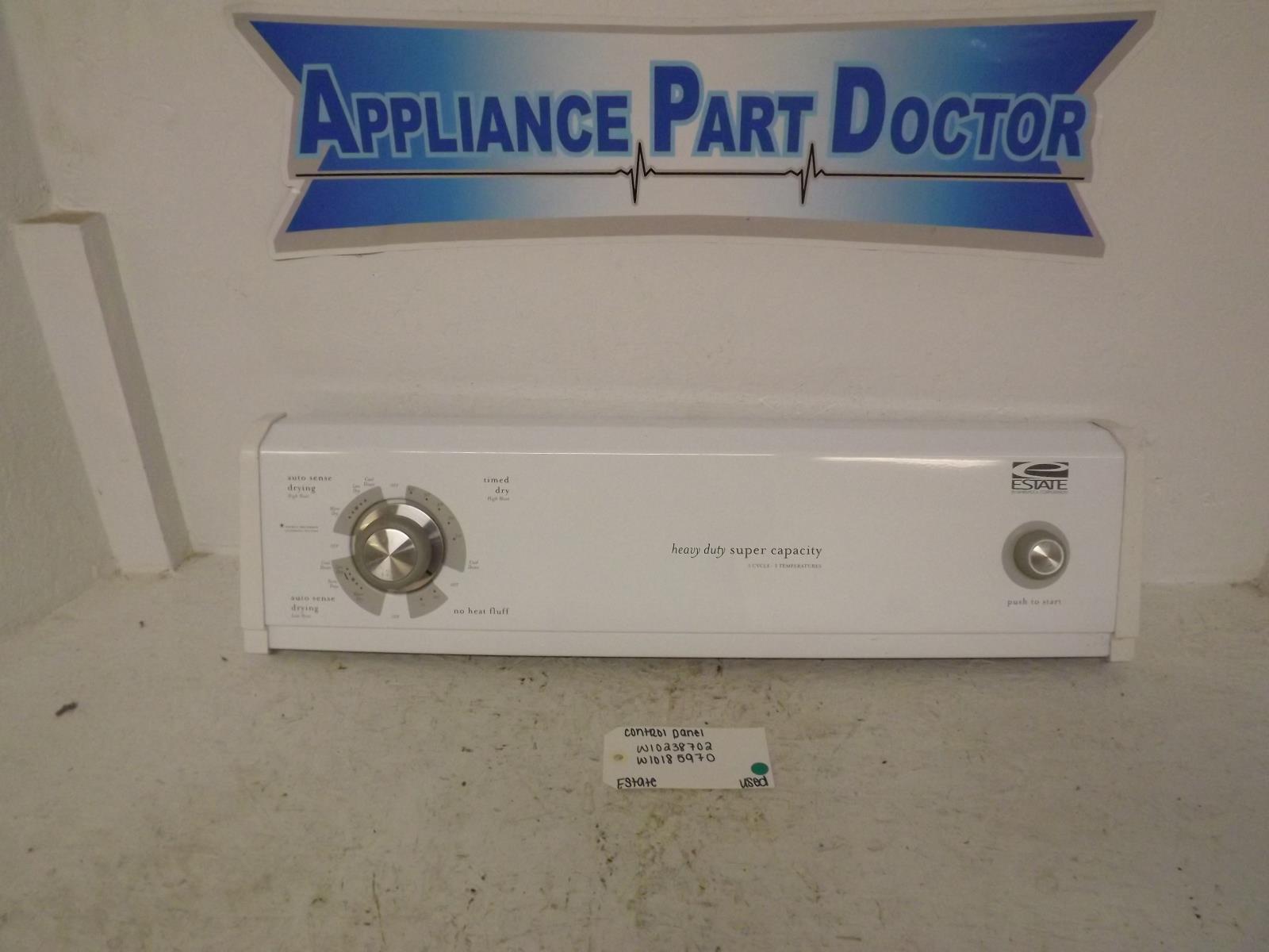 Estate Dryer W10238702 W10185970 Control Panel Used